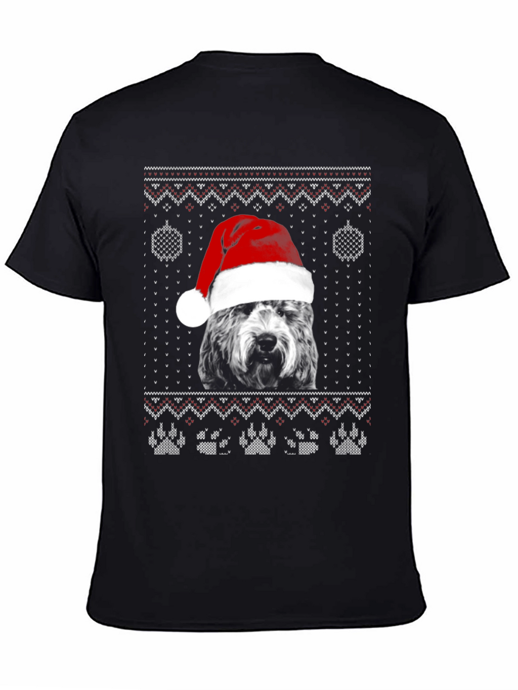 Dog in Santa Hat Christmas Sweater T-Shirt