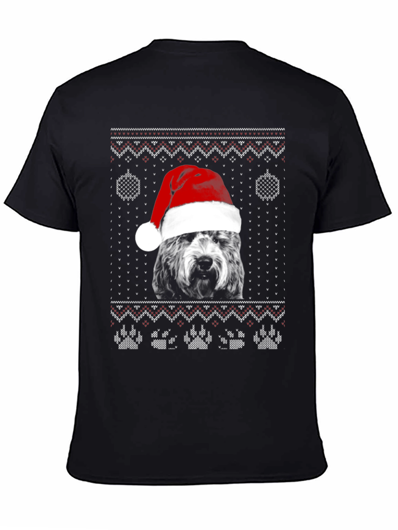 Dog in Santa Hat Christmas Sweater T-Shirt