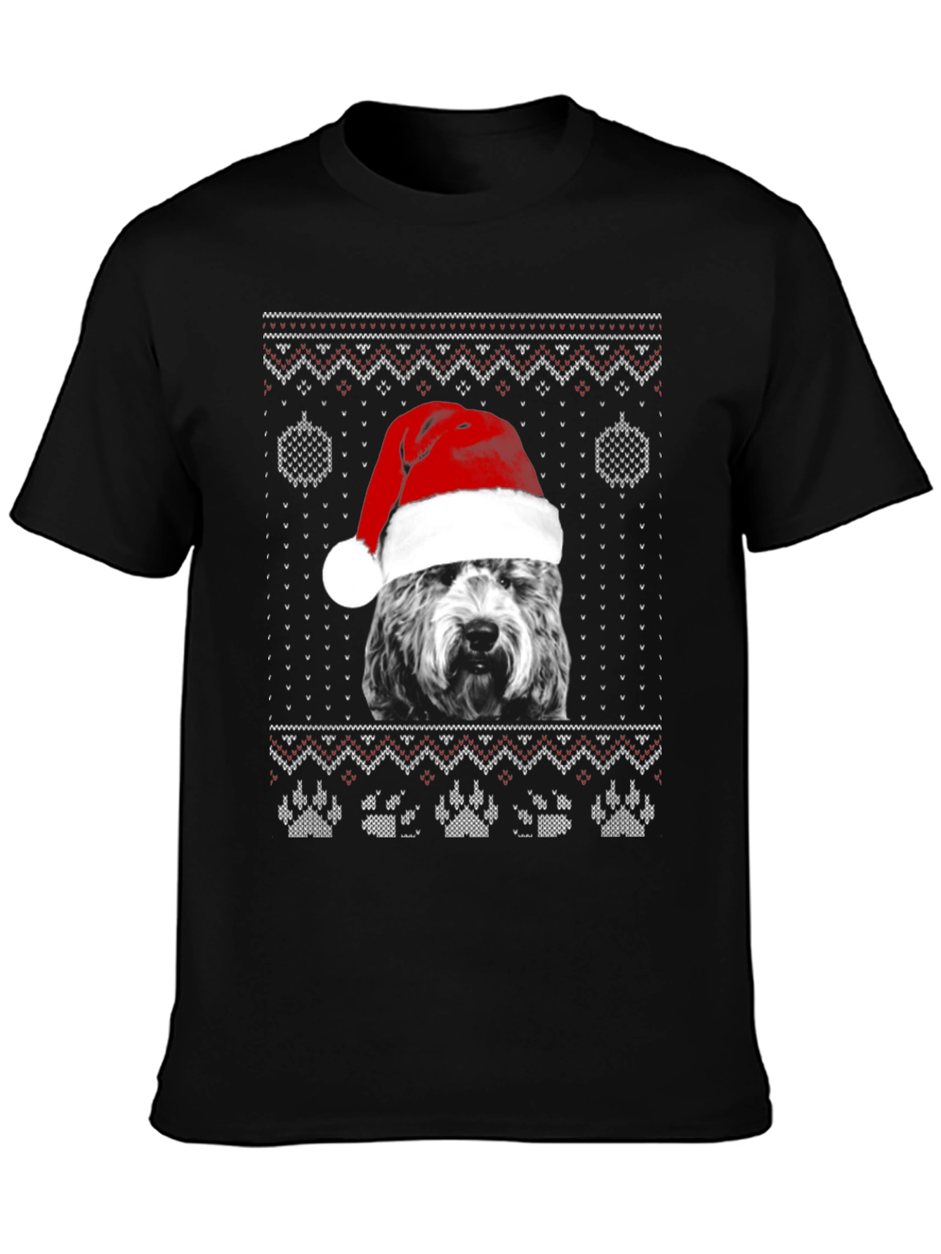 Dog in Santa Hat Christmas Sweater T-Shirt