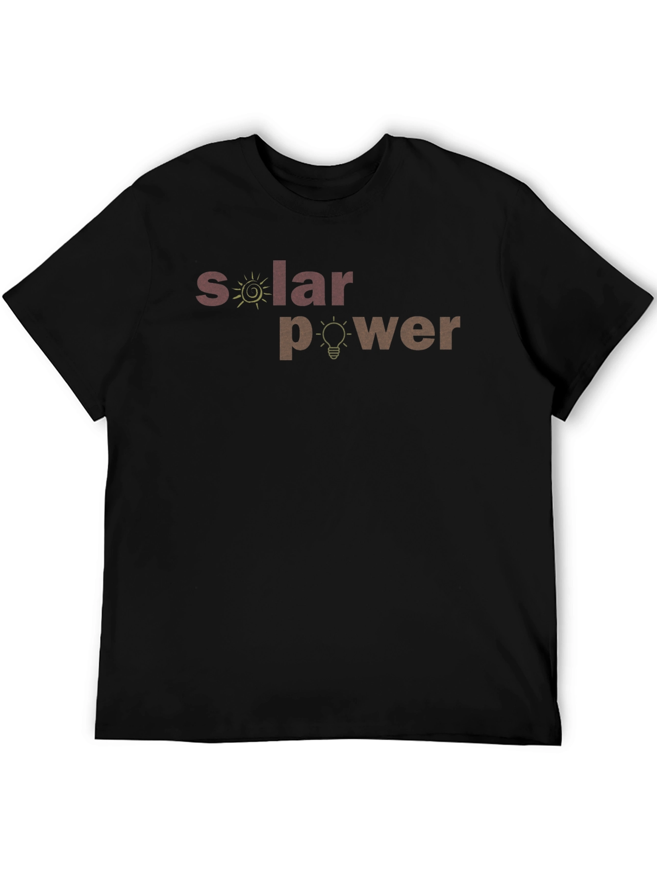 Solar Power Graphic T-Shirt Black Crew Neck