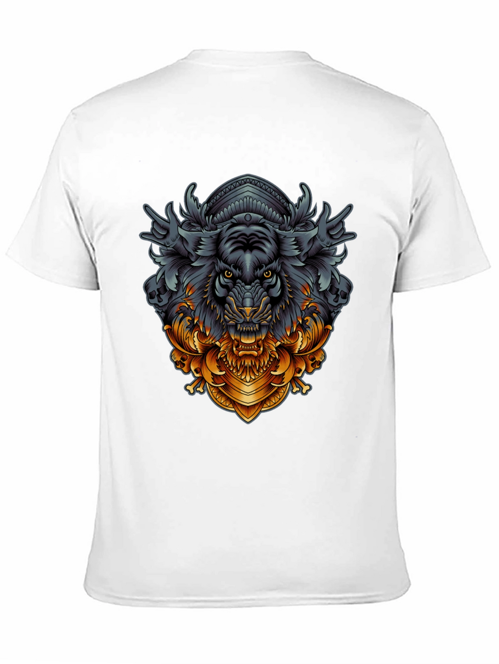 Tiger Ornamental Graphic Black T-Shirt