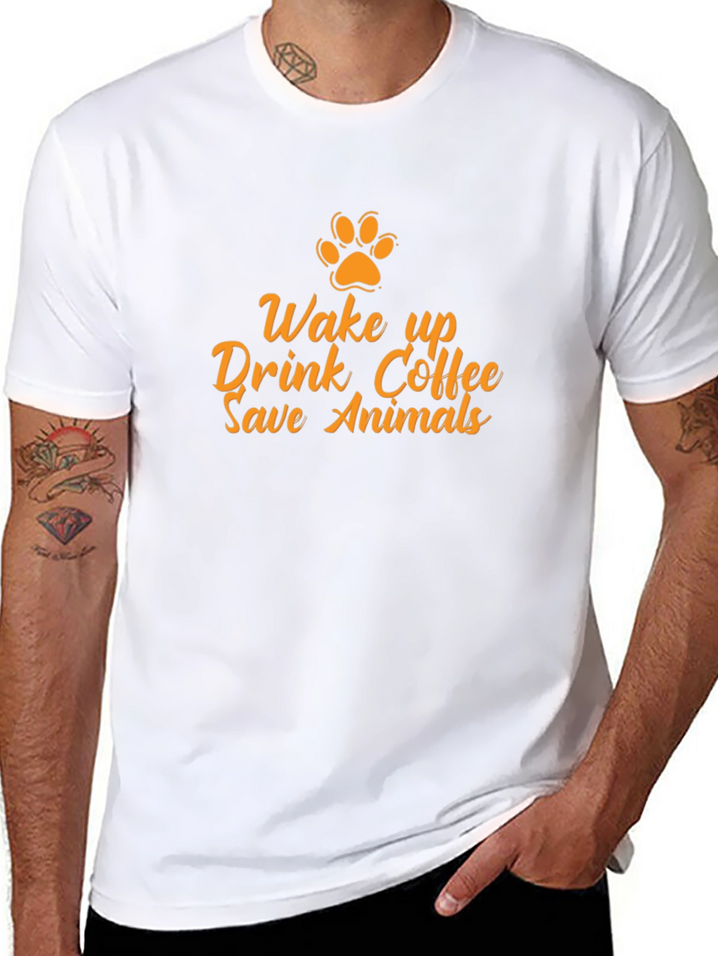 Wake Up Drink Coffee Save Animals T-Shirt