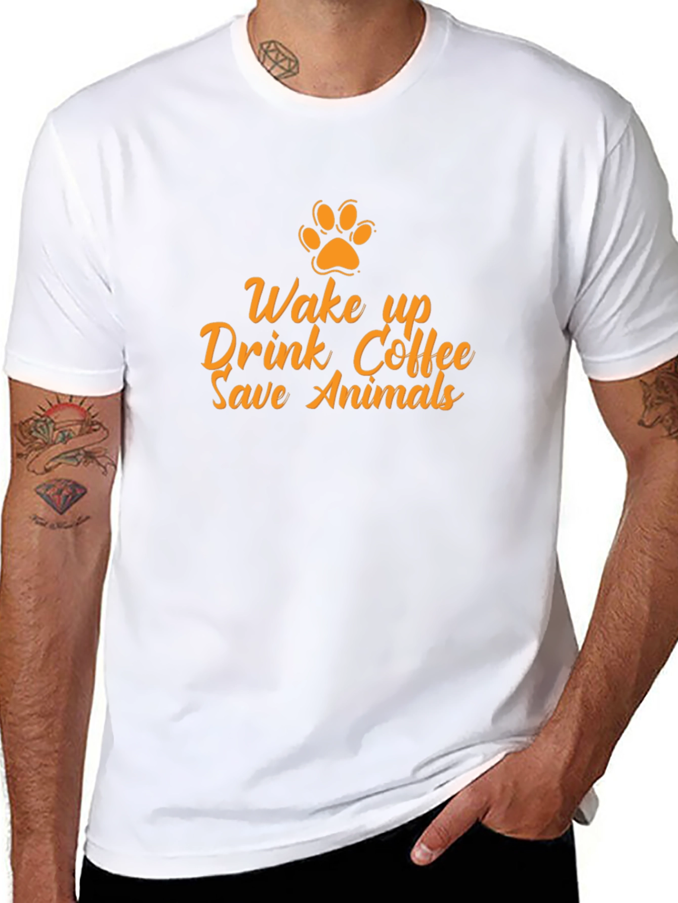 Wake Up Drink Coffee Save Animals T-Shirt