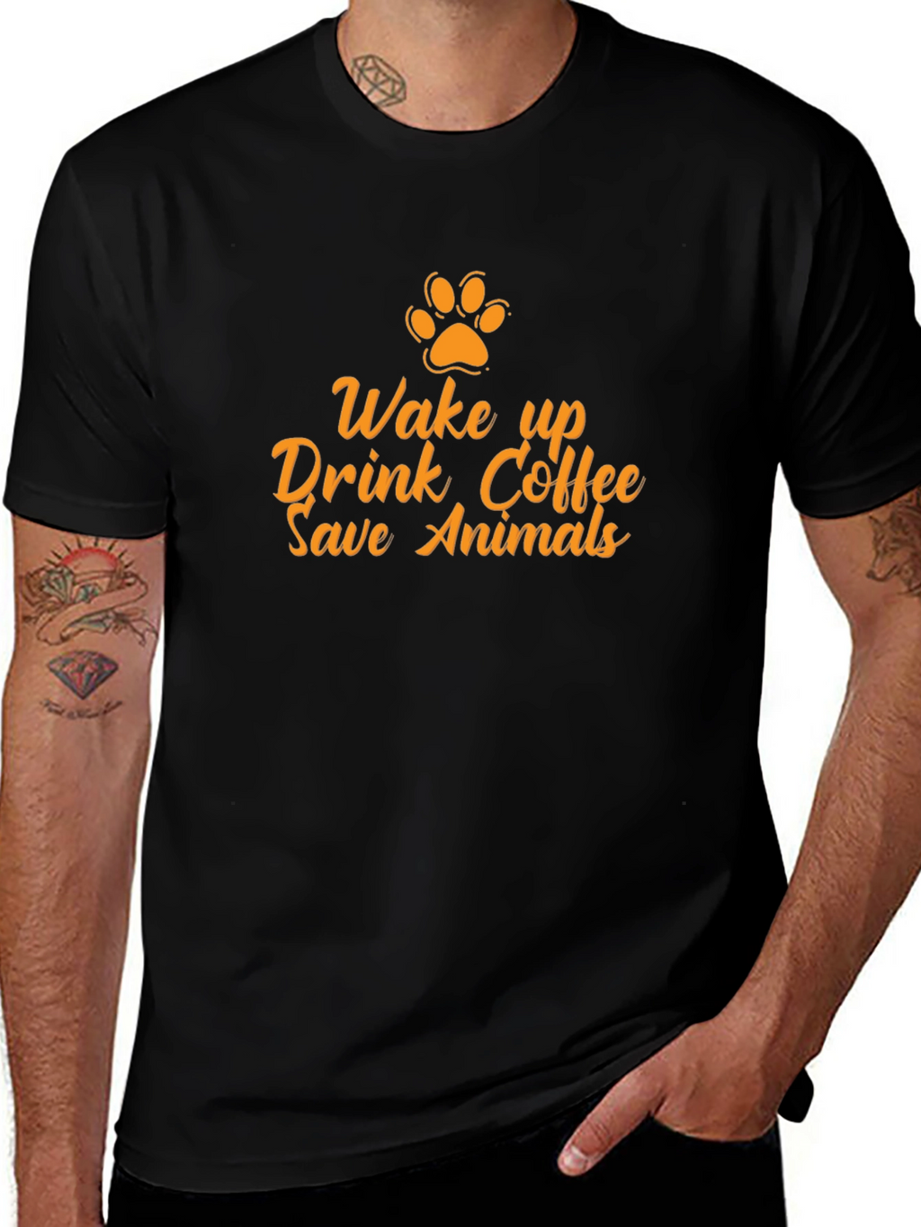 Wake Up Drink Coffee Save Animals T-Shirt