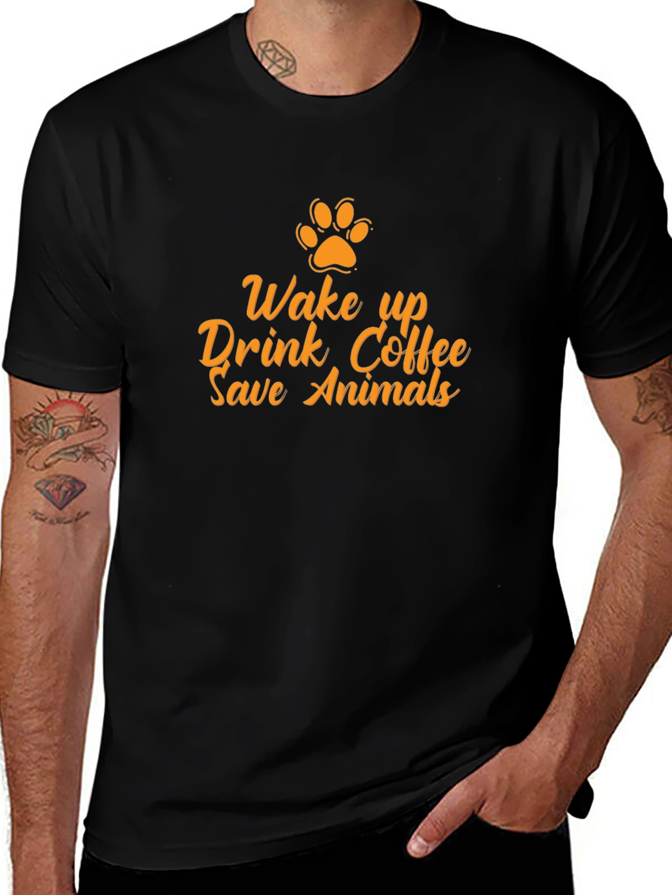 Wake Up Drink Coffee Save Animals T-Shirt