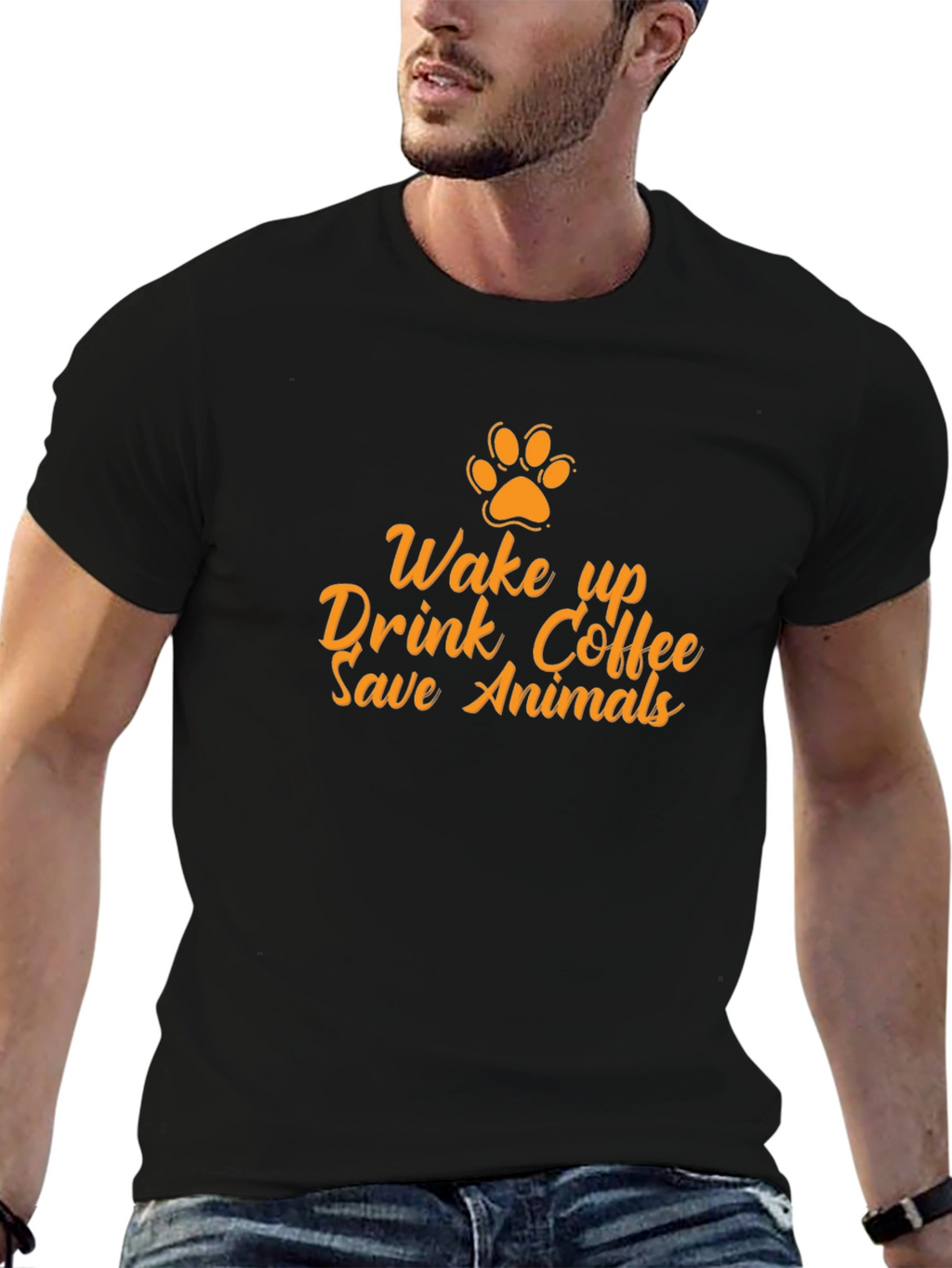 Wake Up Drink Coffee Save Animals T-Shirt