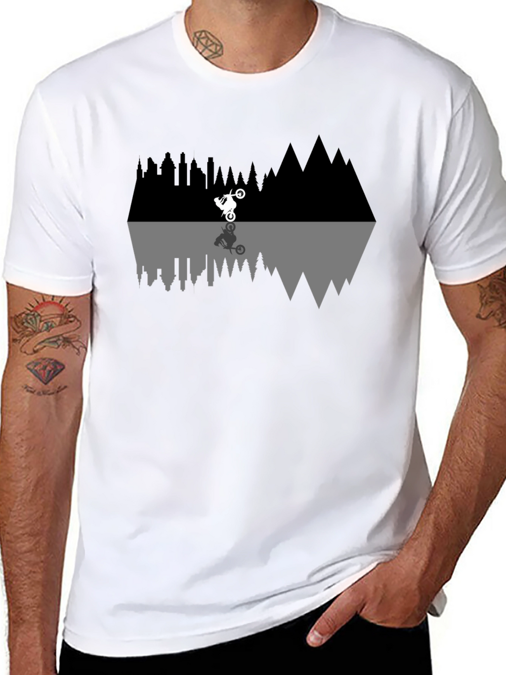 Motorcycle Reflection T-Shirt - Urban Adventure