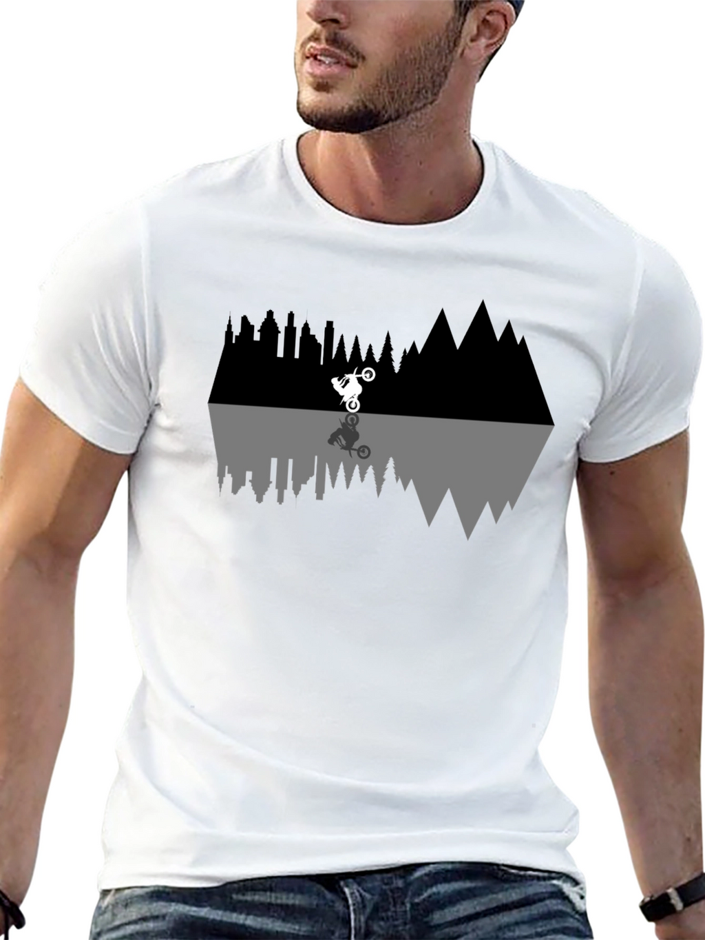 Motorcycle Reflection T-Shirt - Urban Adventure