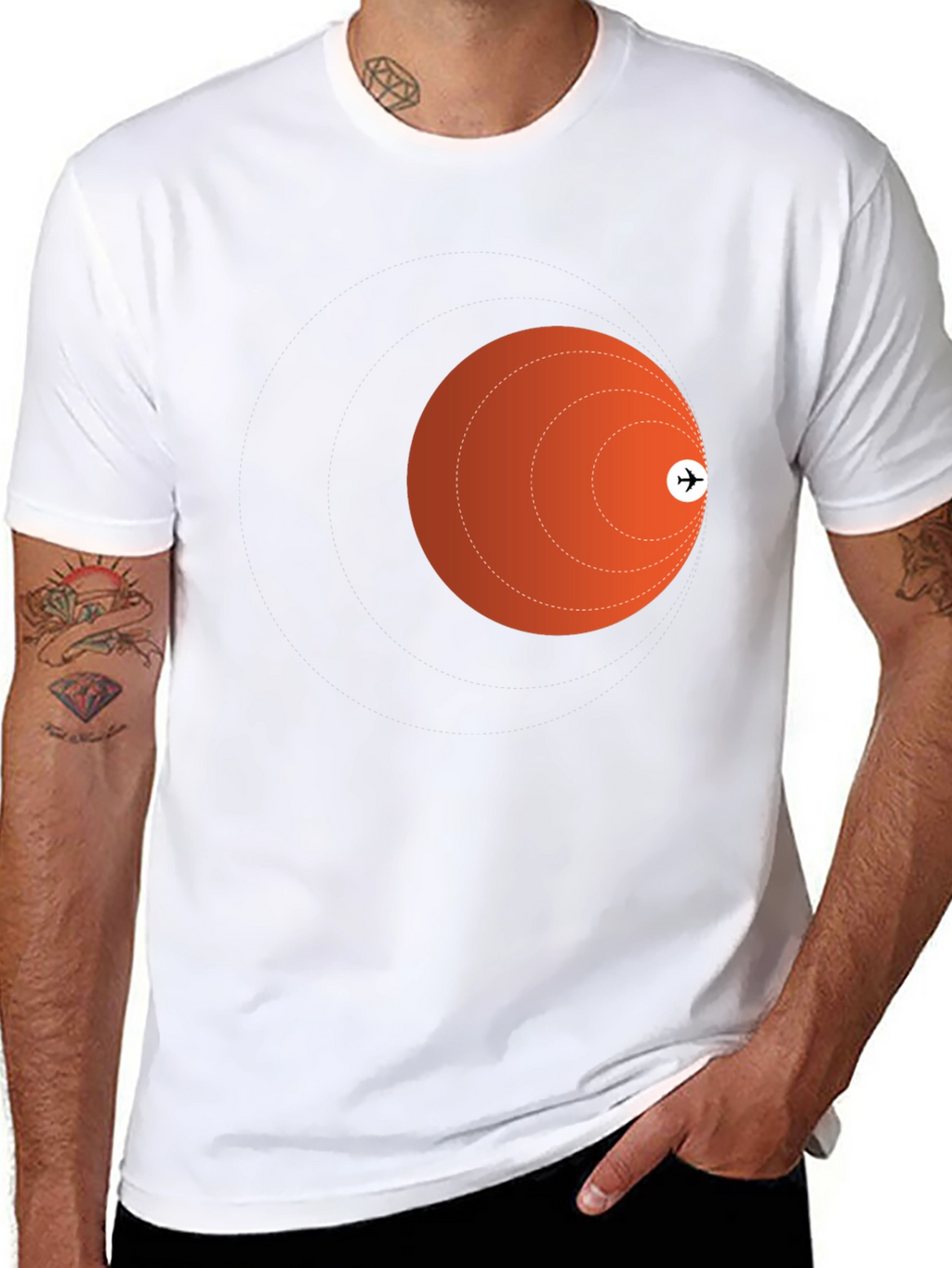 Airplane Trajectory Black T-Shirt