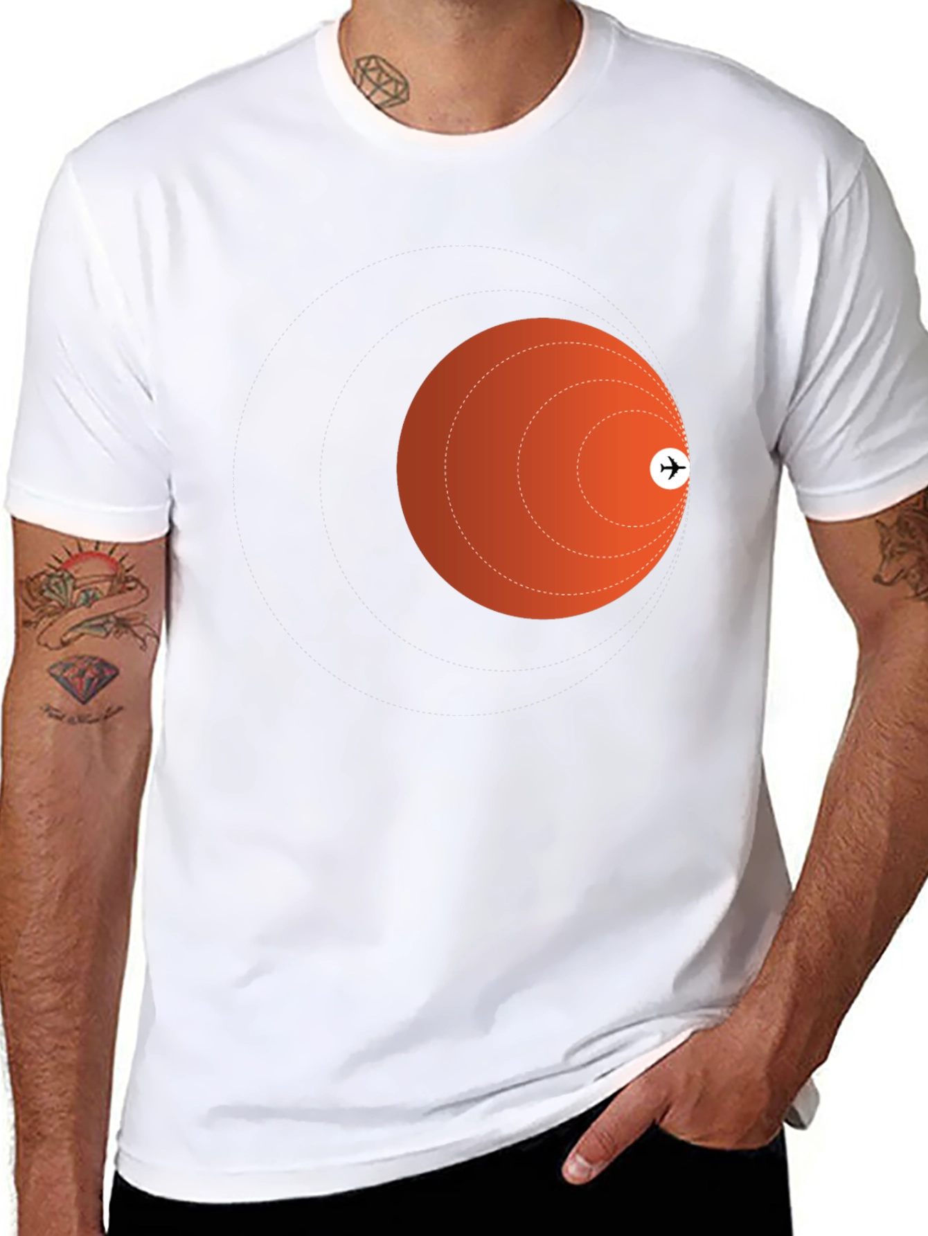 Airplane Trajectory Black T-Shirt