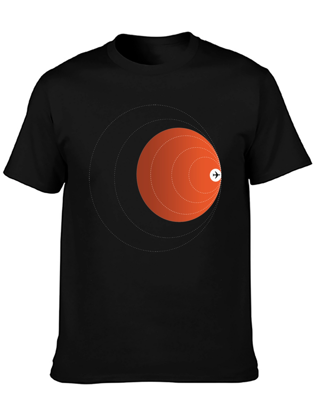 Airplane Trajectory Black T-Shirt