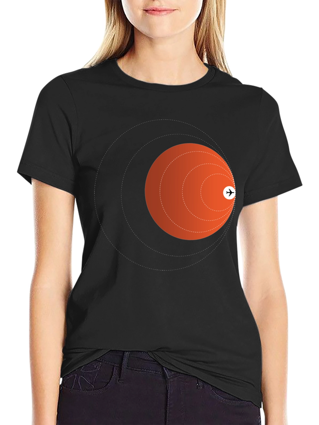 Airplane Trajectory Black T-Shirt