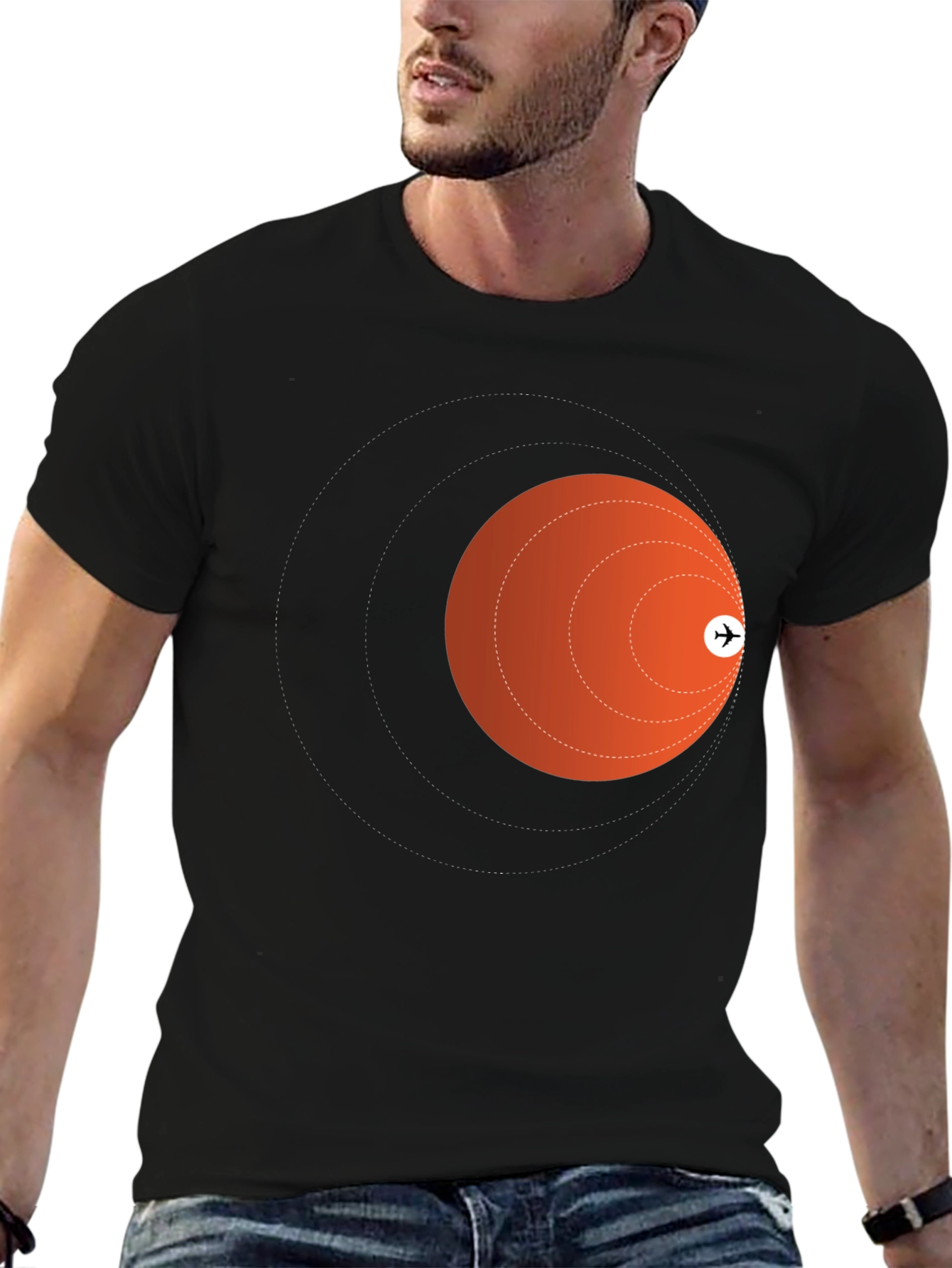 Airplane Trajectory Black T-Shirt
