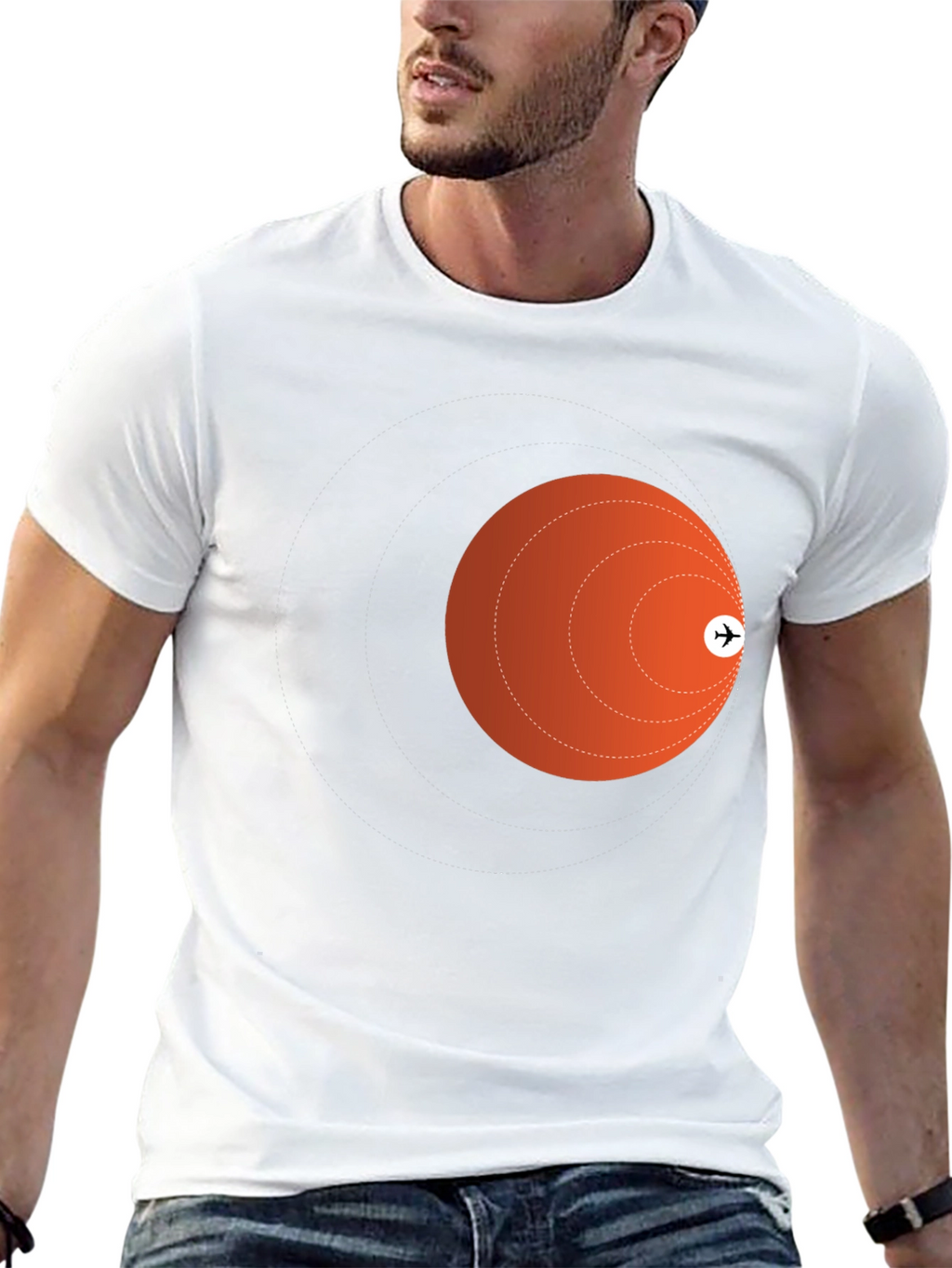 Airplane Trajectory Black T-Shirt
