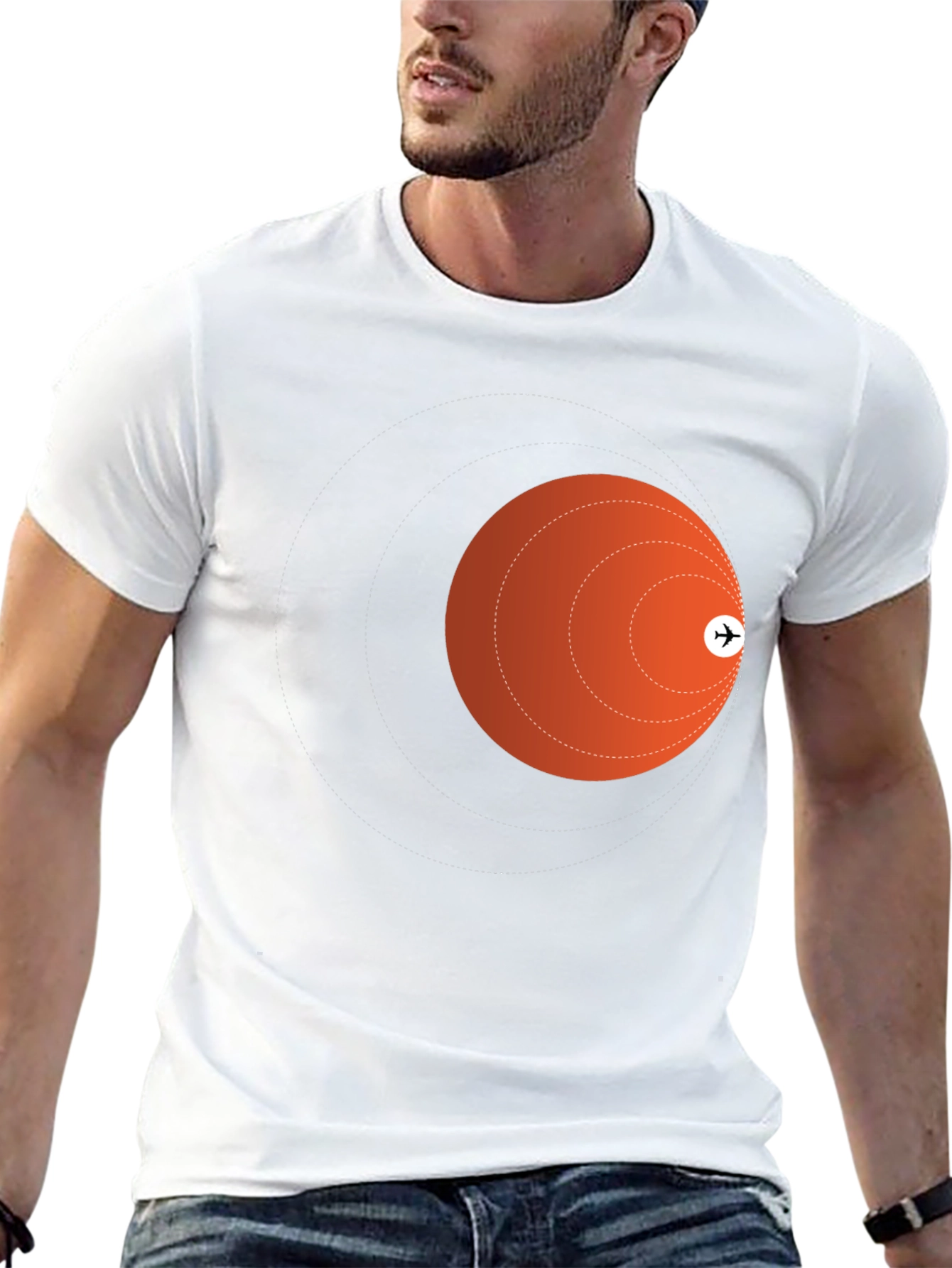 Airplane Trajectory Black T-Shirt