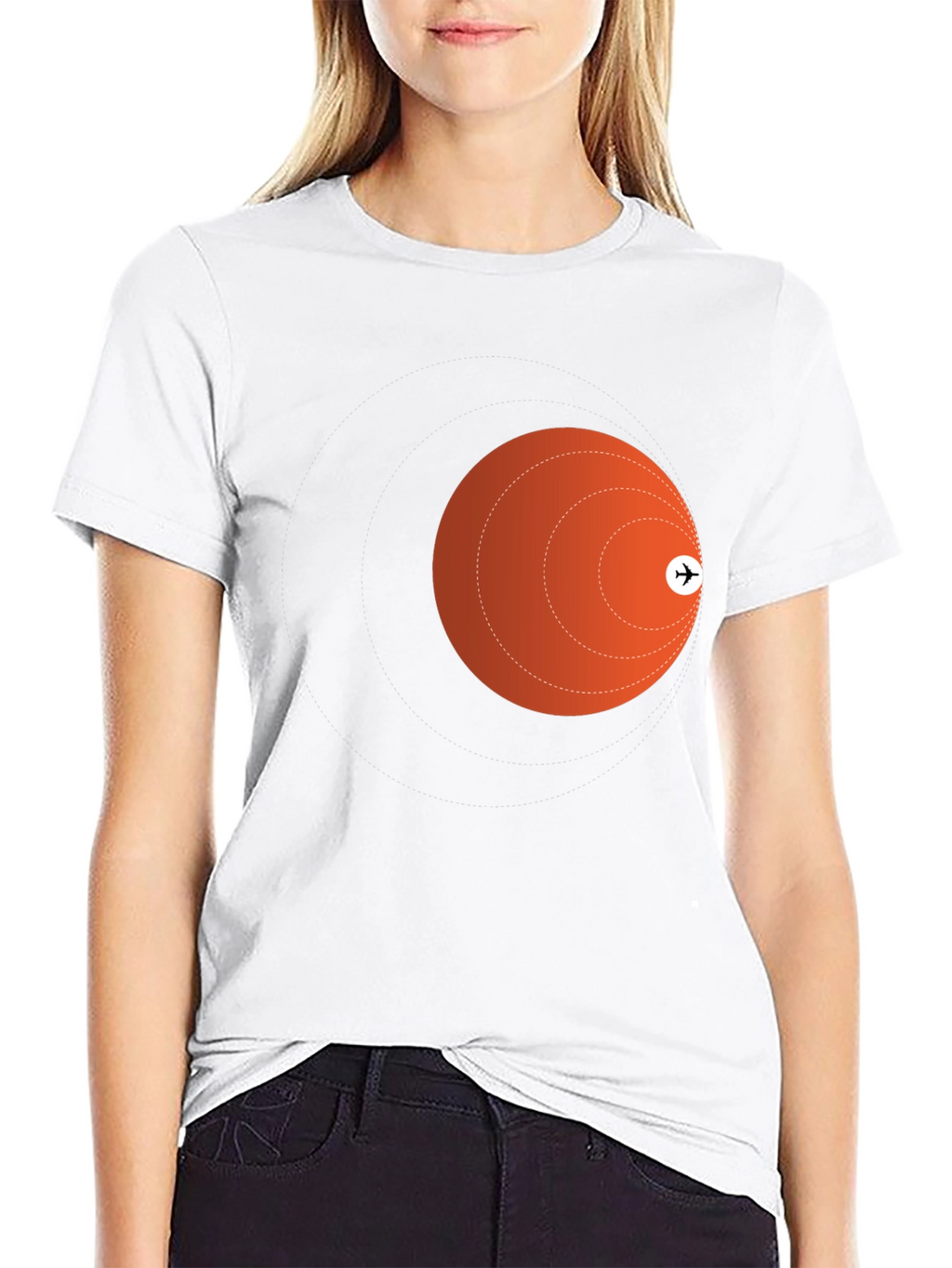 Airplane Trajectory Black T-Shirt
