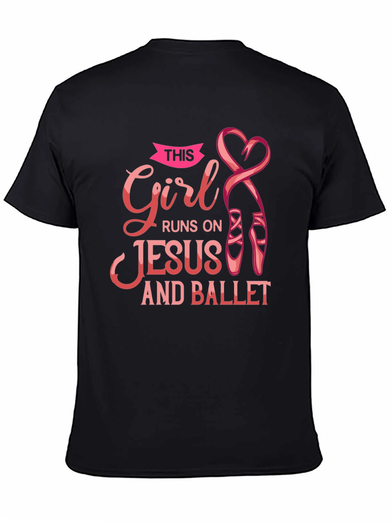 Girl Runs on Jesus and Ballet Black T-Shirt