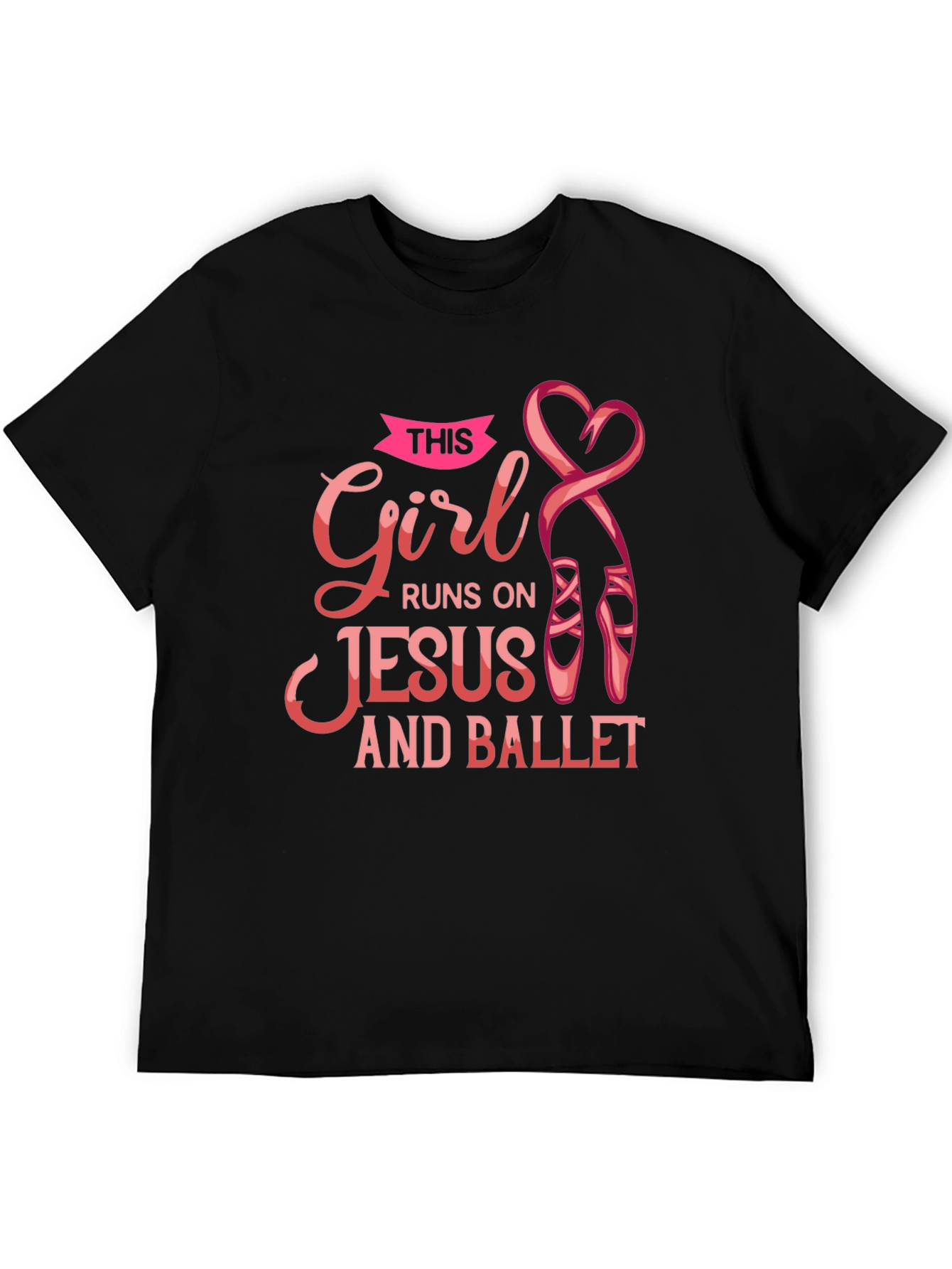 Girl Runs on Jesus and Ballet Black T-Shirt