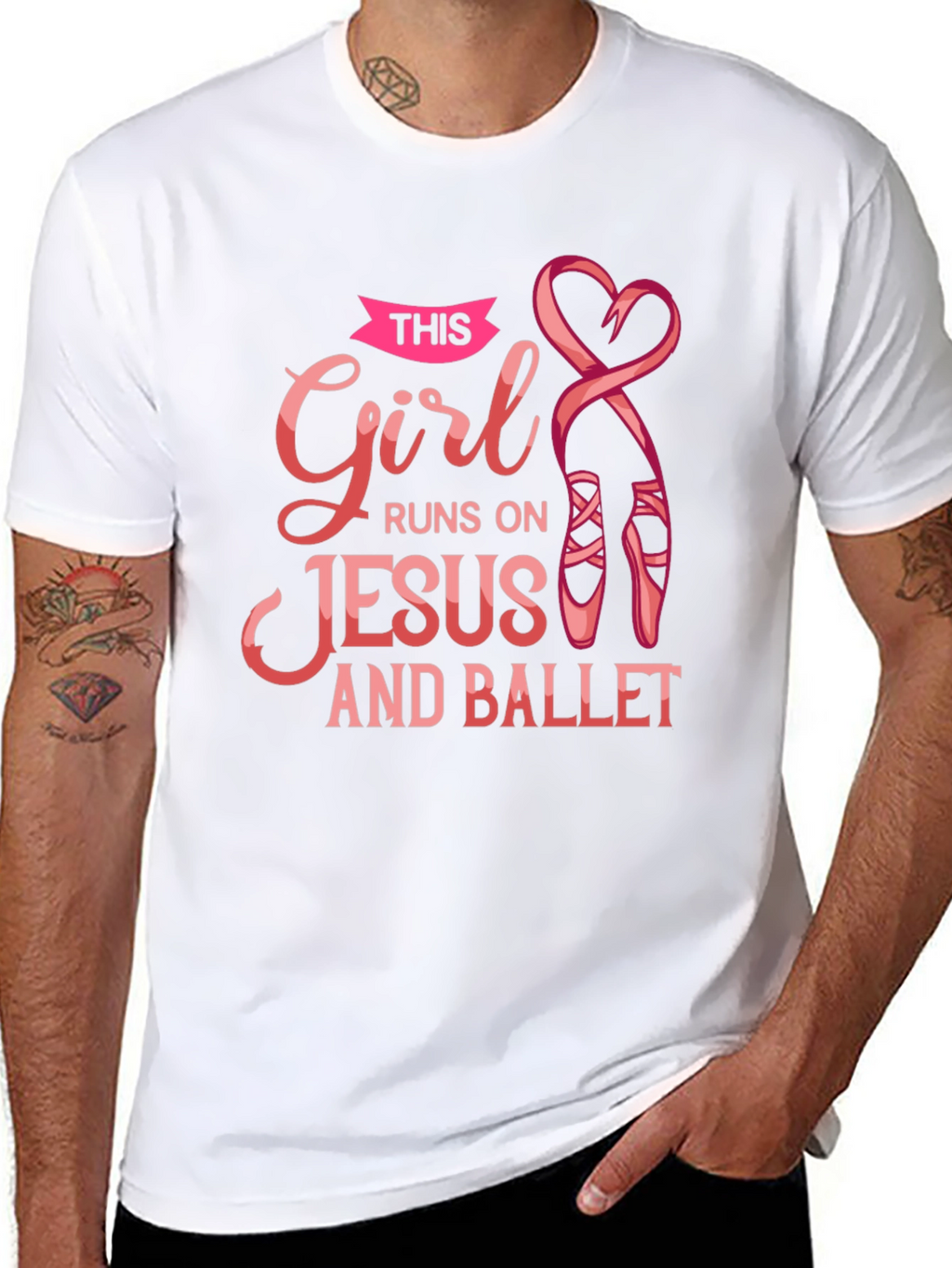 Girl Runs on Jesus and Ballet Black T-Shirt