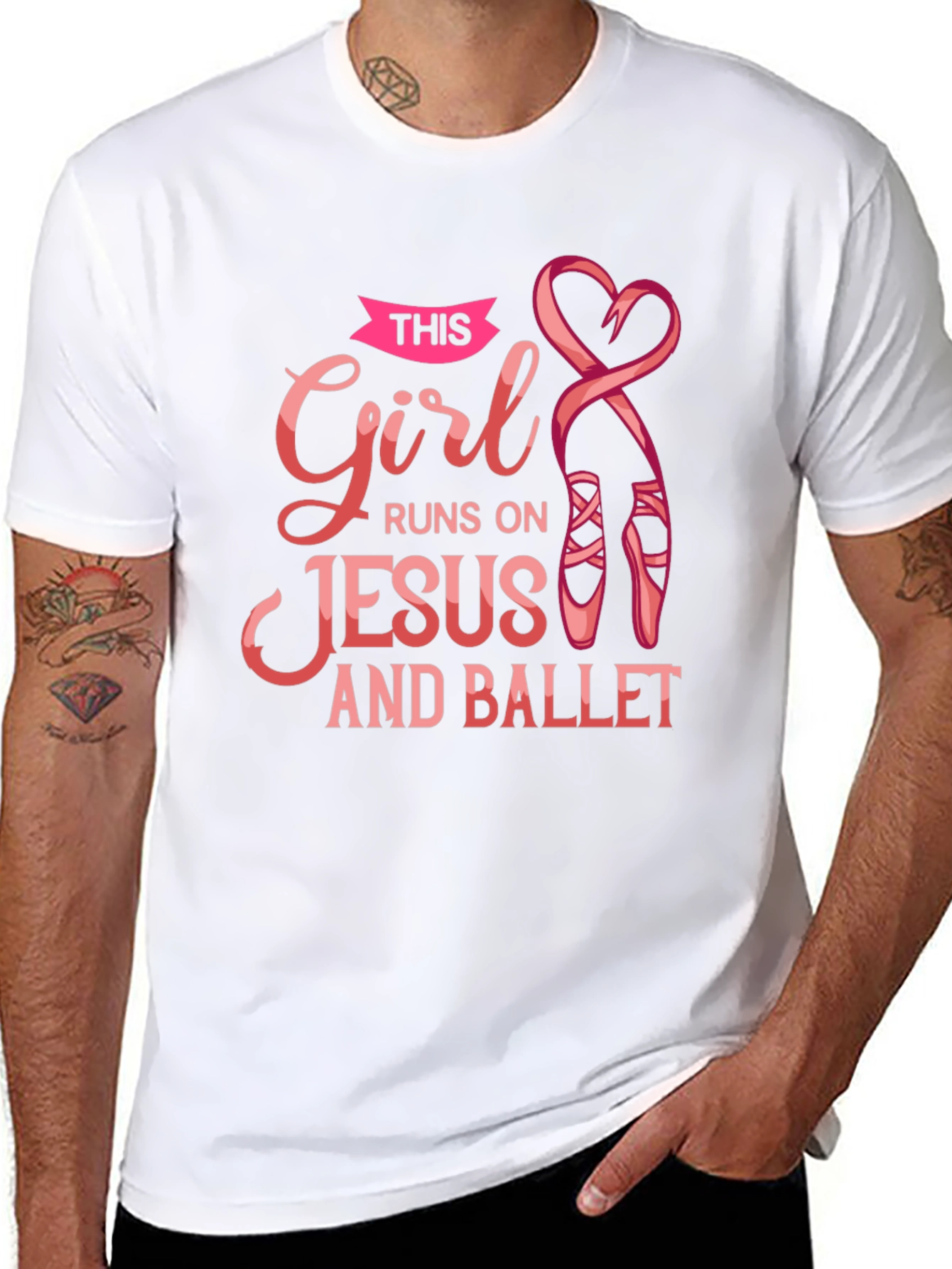 Girl Runs on Jesus and Ballet Black T-Shirt