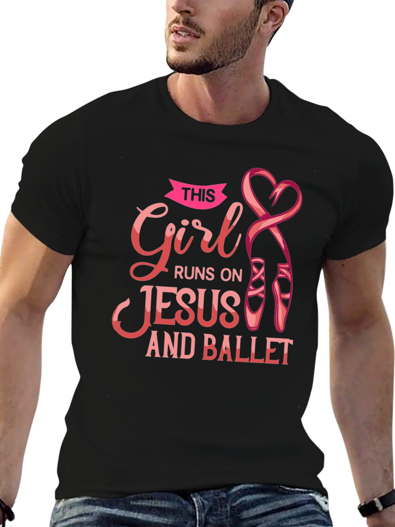 Girl Runs on Jesus and Ballet Black T-Shirt