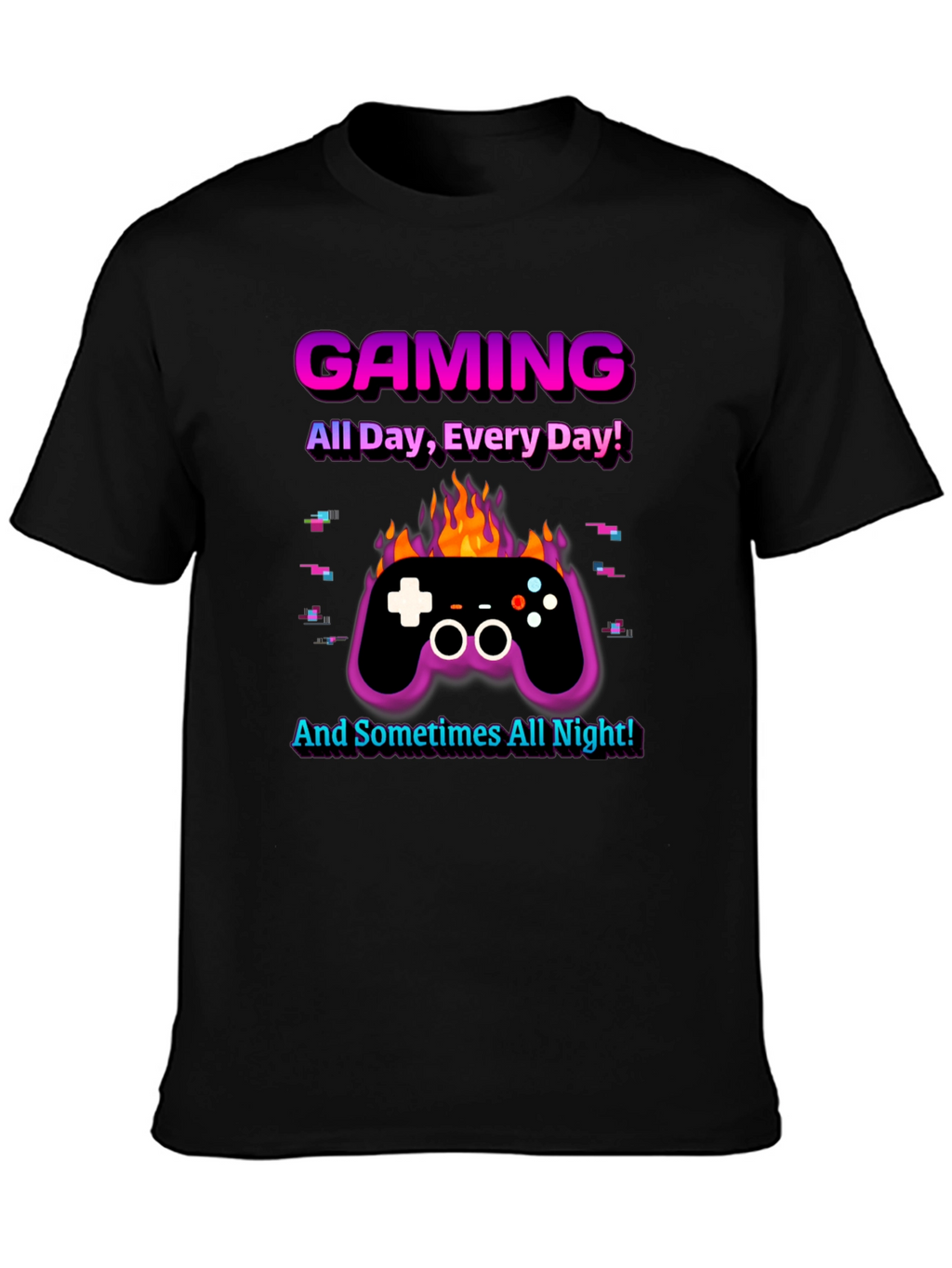 Gaming All Day Every Day Black T-Shirt