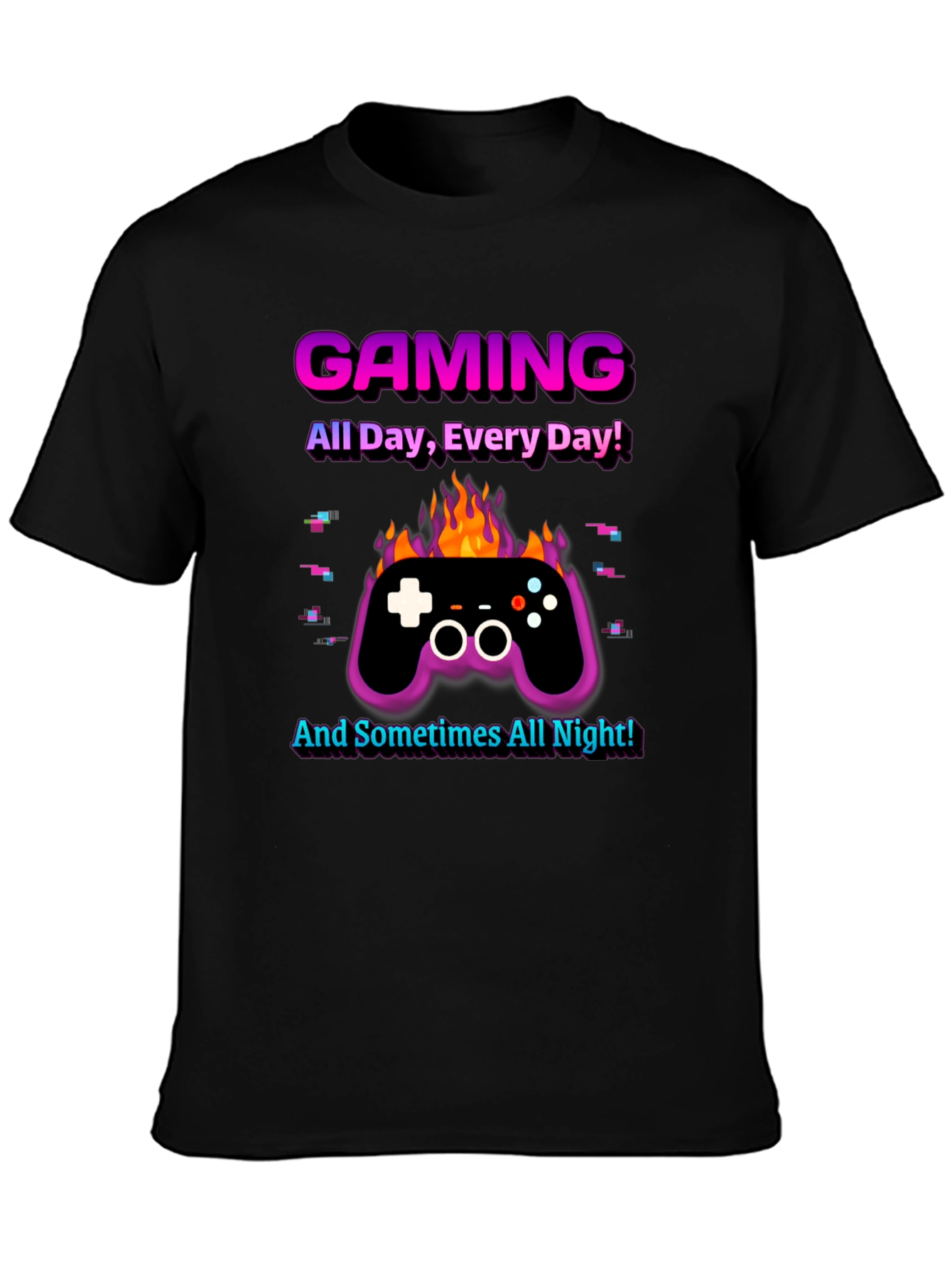 Gaming All Day Every Day Black T-Shirt