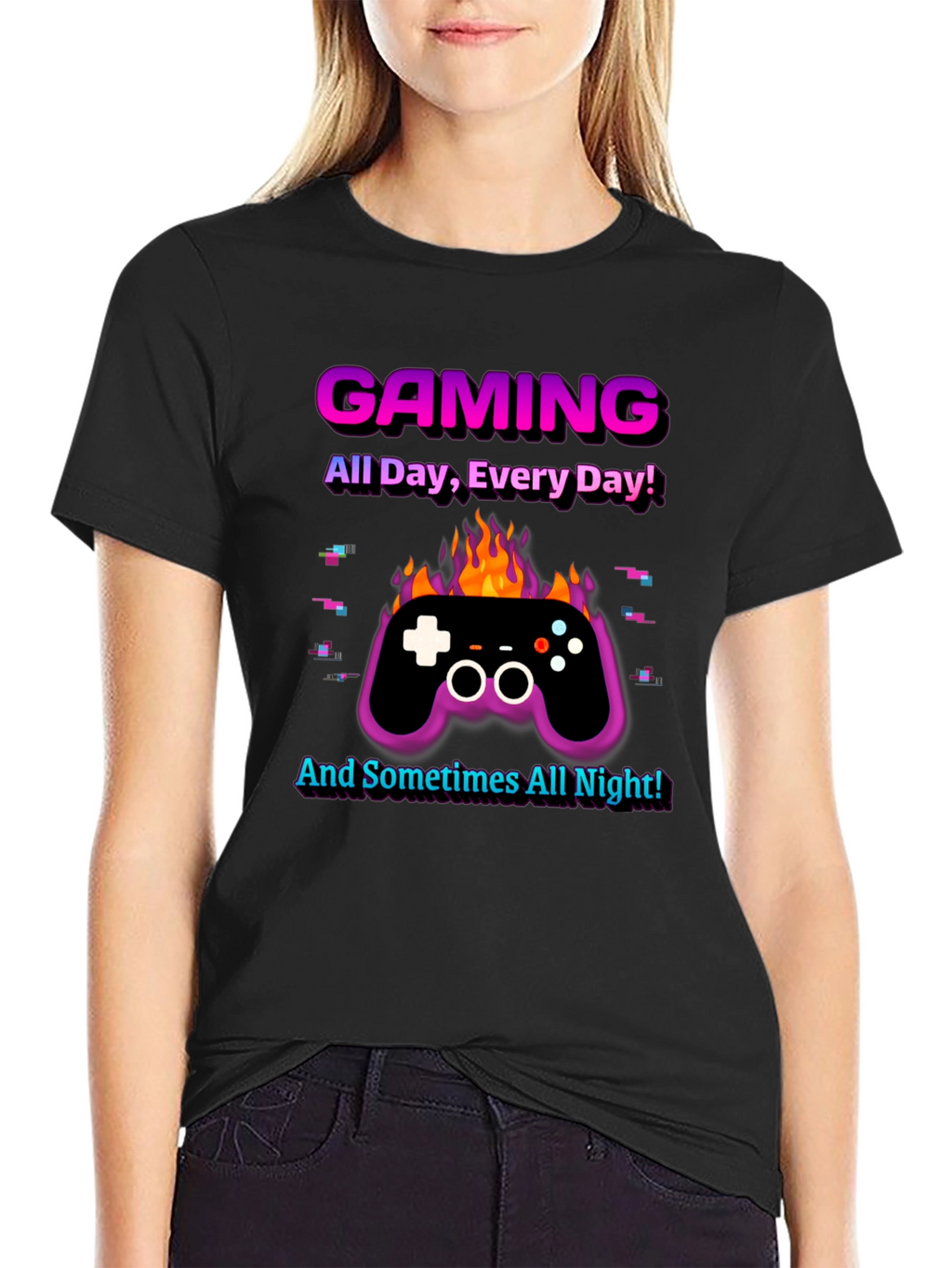 Gaming All Day Every Day Black T-Shirt