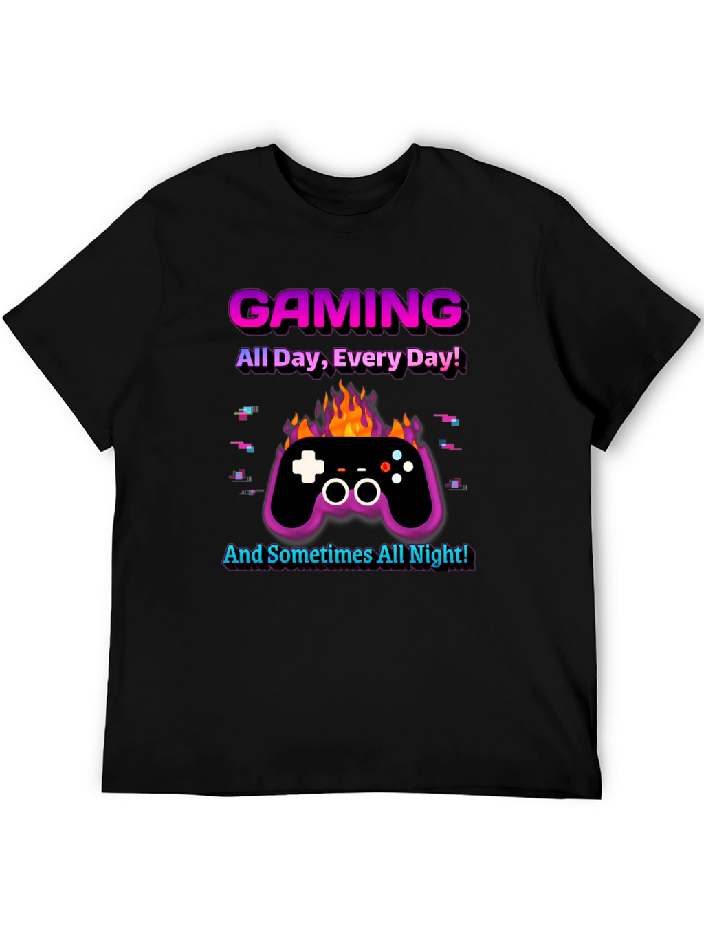 Gaming All Day Every Day Black T-Shirt