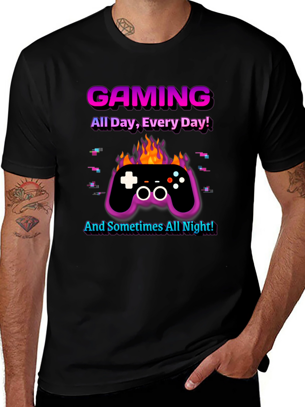 Gaming All Day Every Day Black T-Shirt