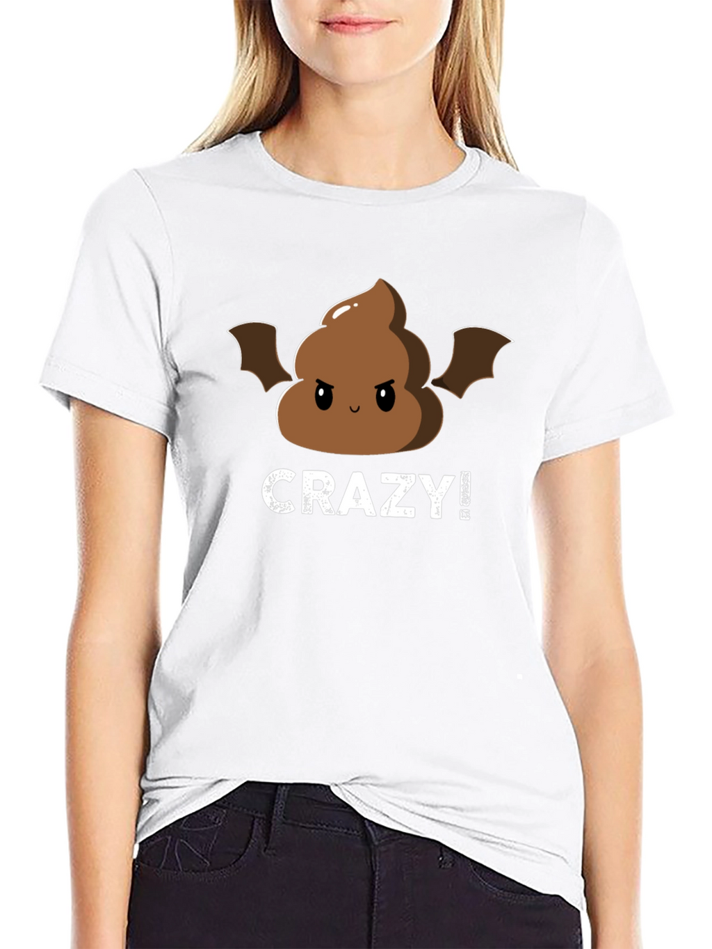 Crazy Poop Emoji Bat Graphic Tee