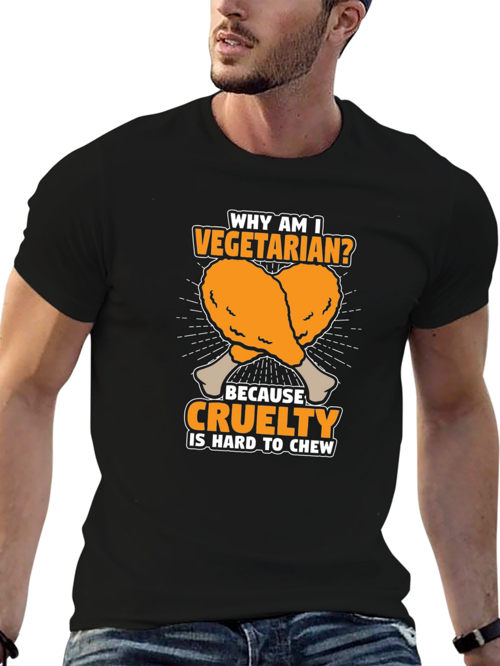 Vegetarian Cruelty Chew T-Shirt - Funny Graphic Tee