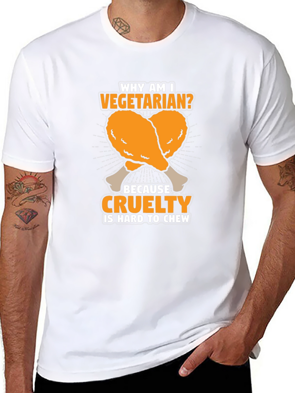 Vegetarian Cruelty Chew T-Shirt - Funny Graphic Tee