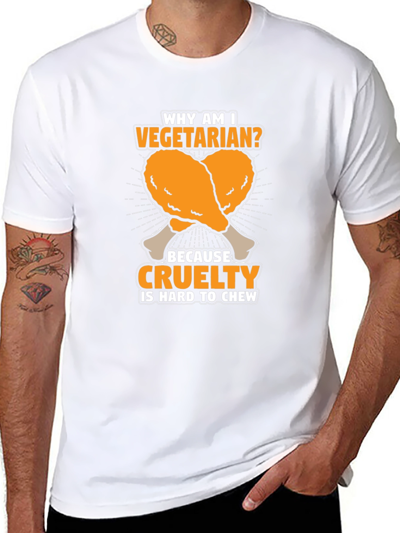 Vegetarian Cruelty Chew T-Shirt - Funny Graphic Tee