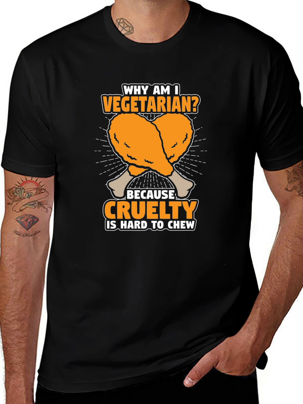 Vegetarian Cruelty Chew T-Shirt - Funny Graphic Tee
