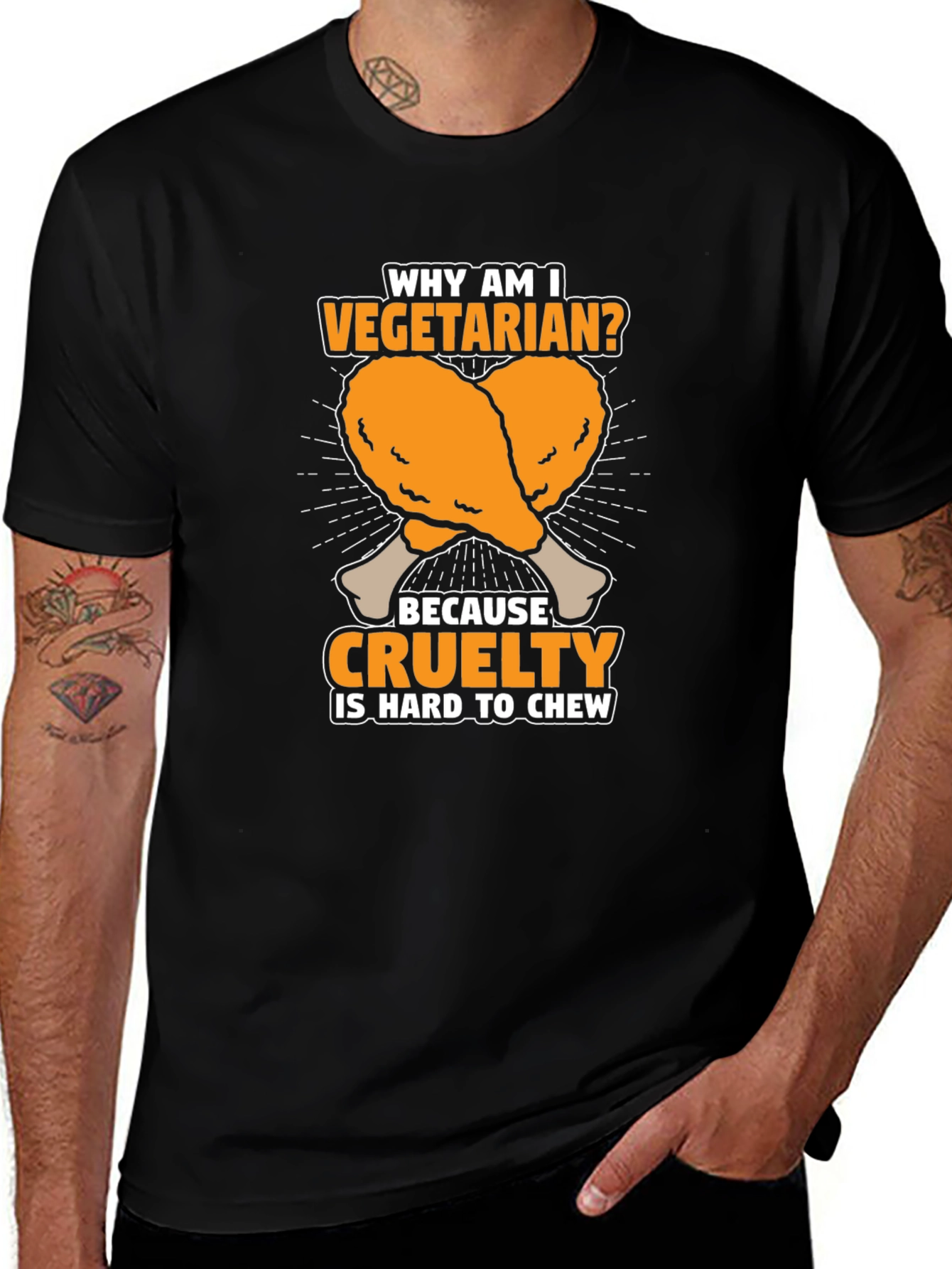 Vegetarian Cruelty Chew T-Shirt - Funny Graphic Tee