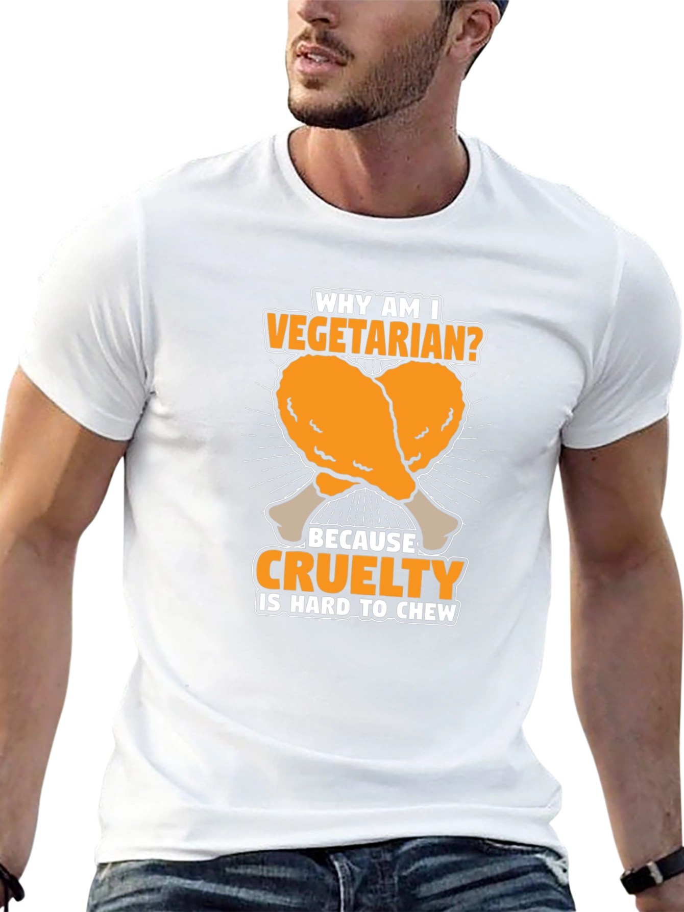 Vegetarian Cruelty Chew T-Shirt - Funny Graphic Tee