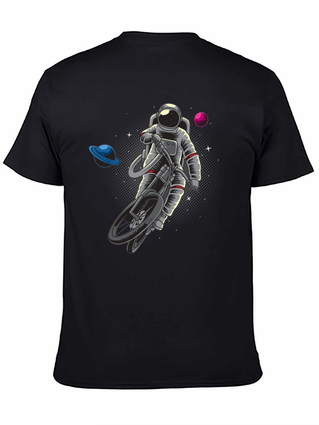Astronaut Riding Bike in Space T-Shirt