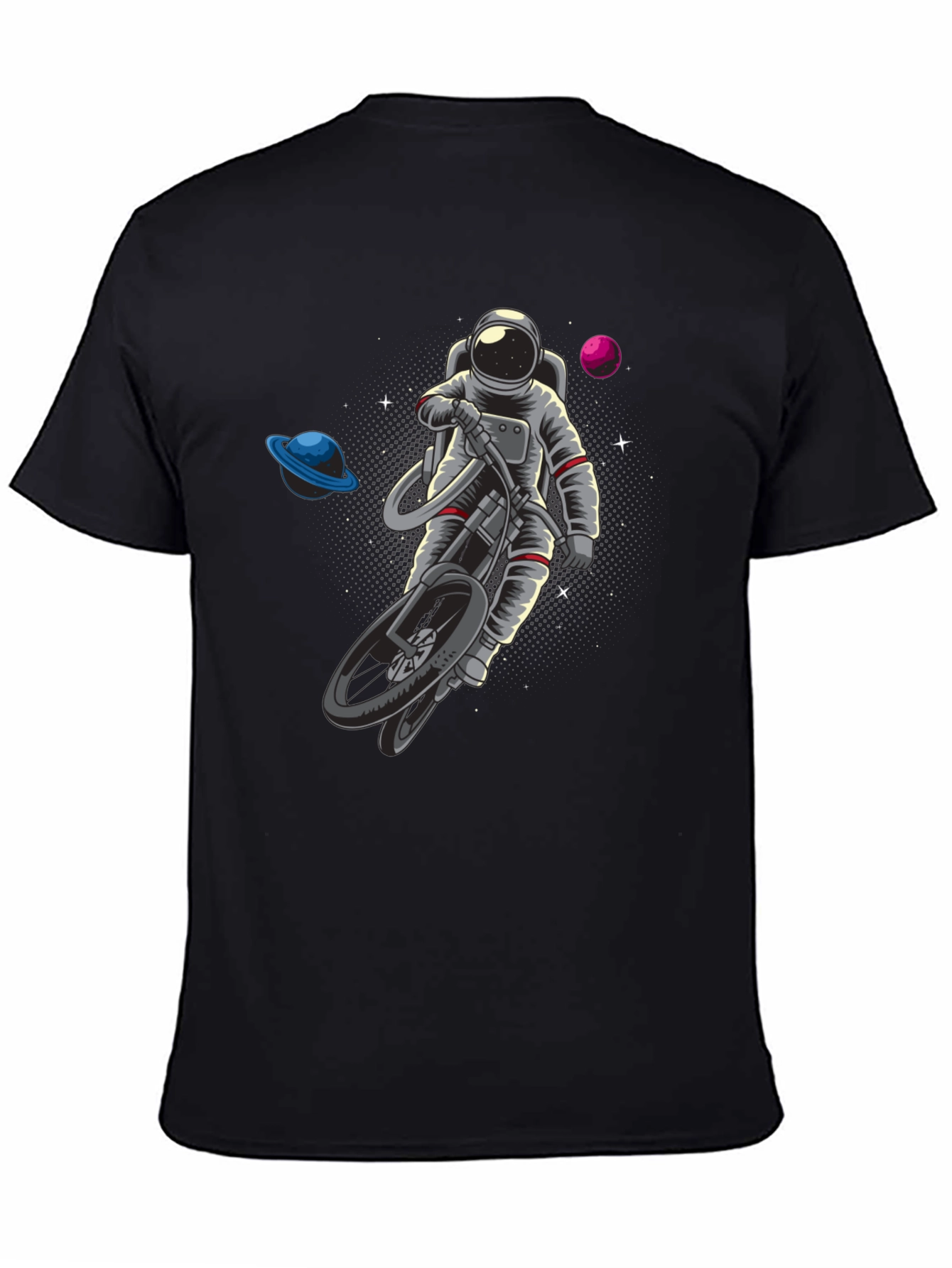 Astronaut Riding Bike in Space T-Shirt
