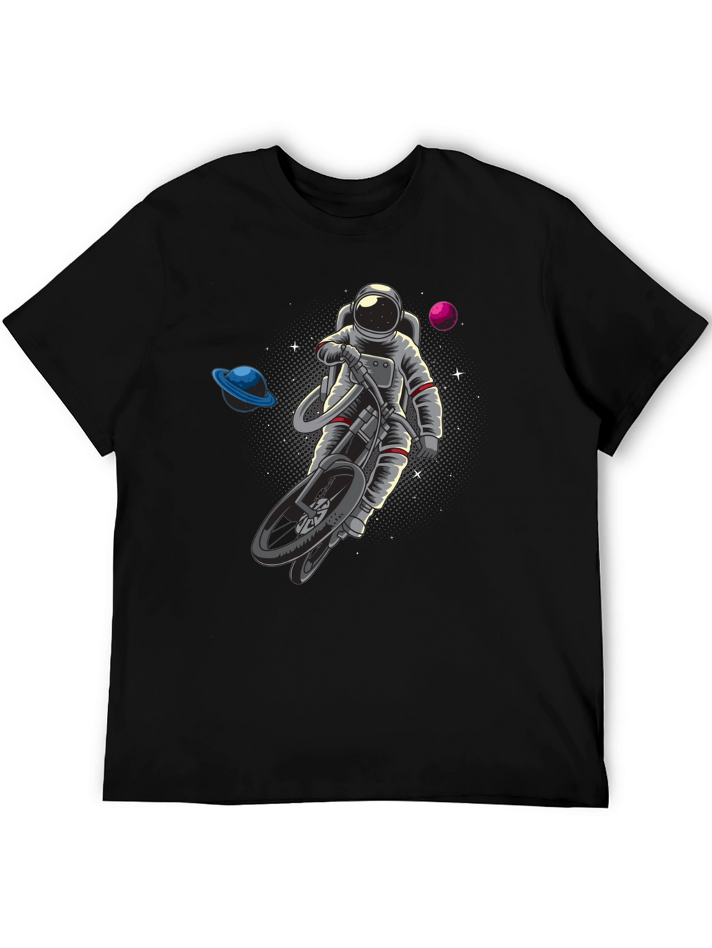 Astronaut Riding Bike in Space T-Shirt