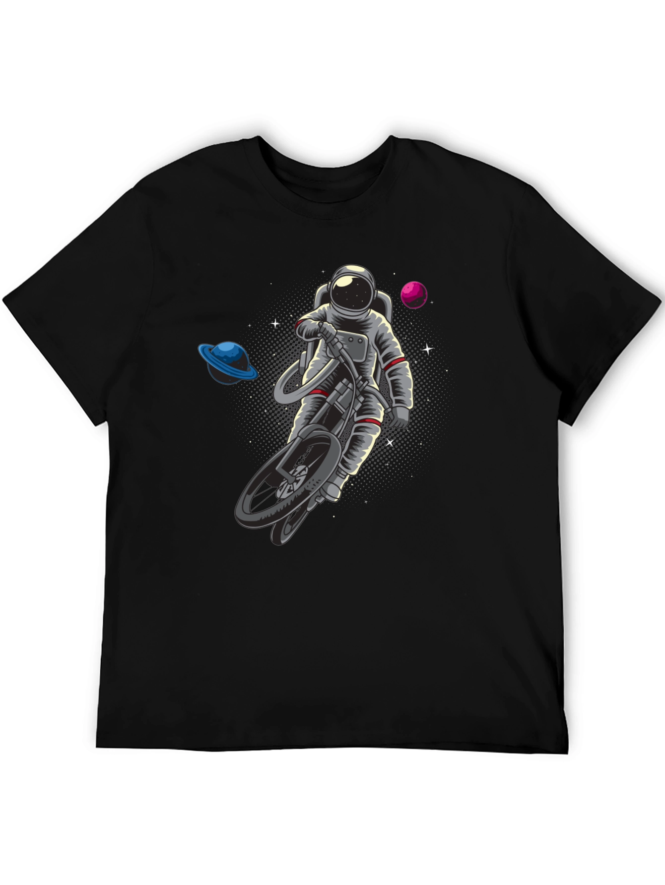 Astronaut Riding Bike in Space T-Shirt