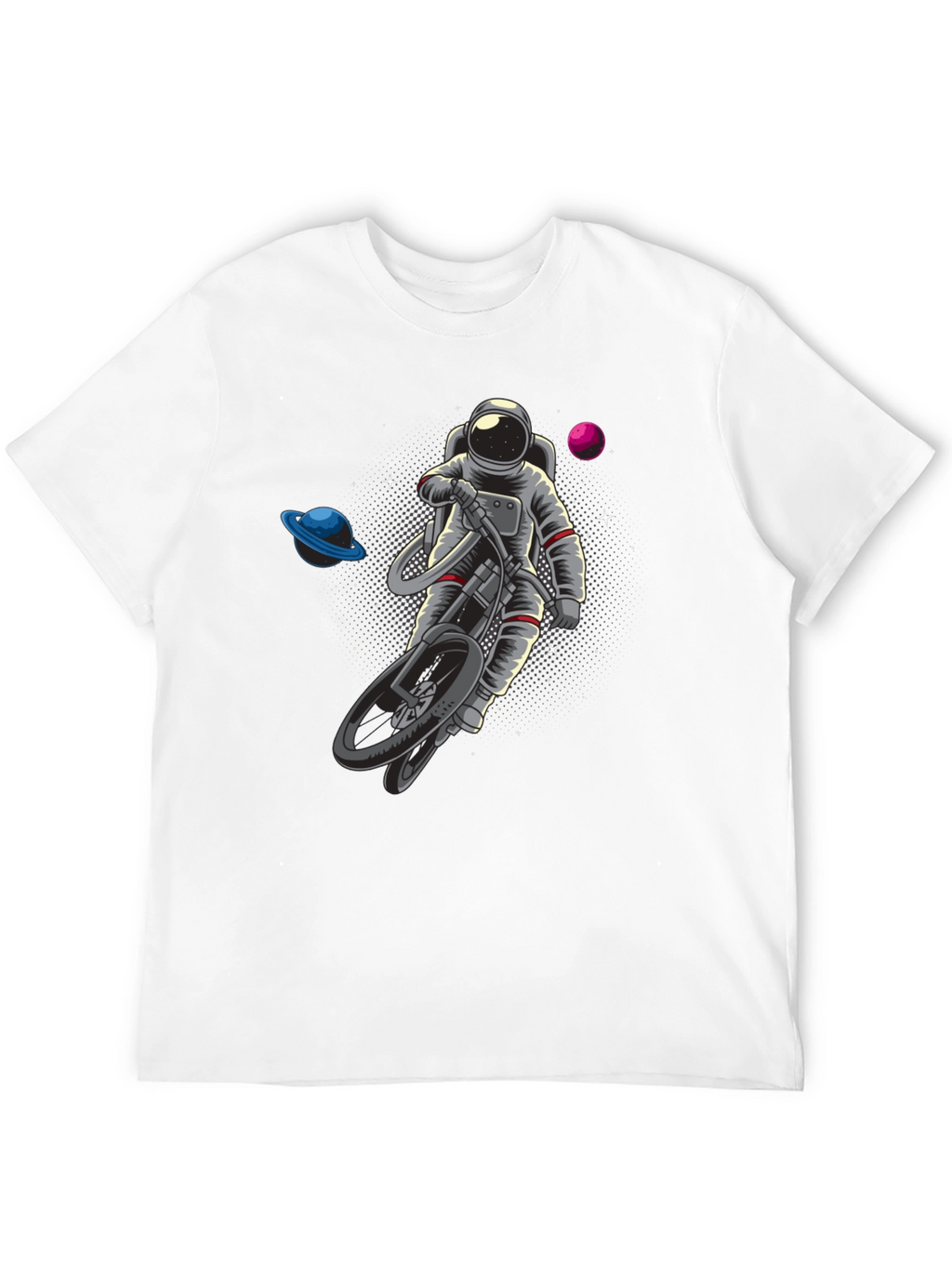 Astronaut Riding Bike in Space T-Shirt