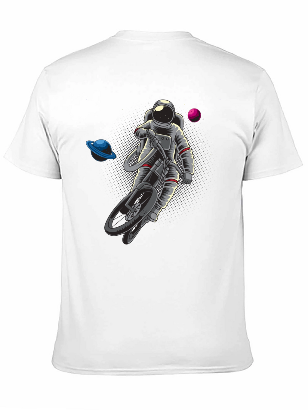 Astronaut Riding Bike in Space T-Shirt