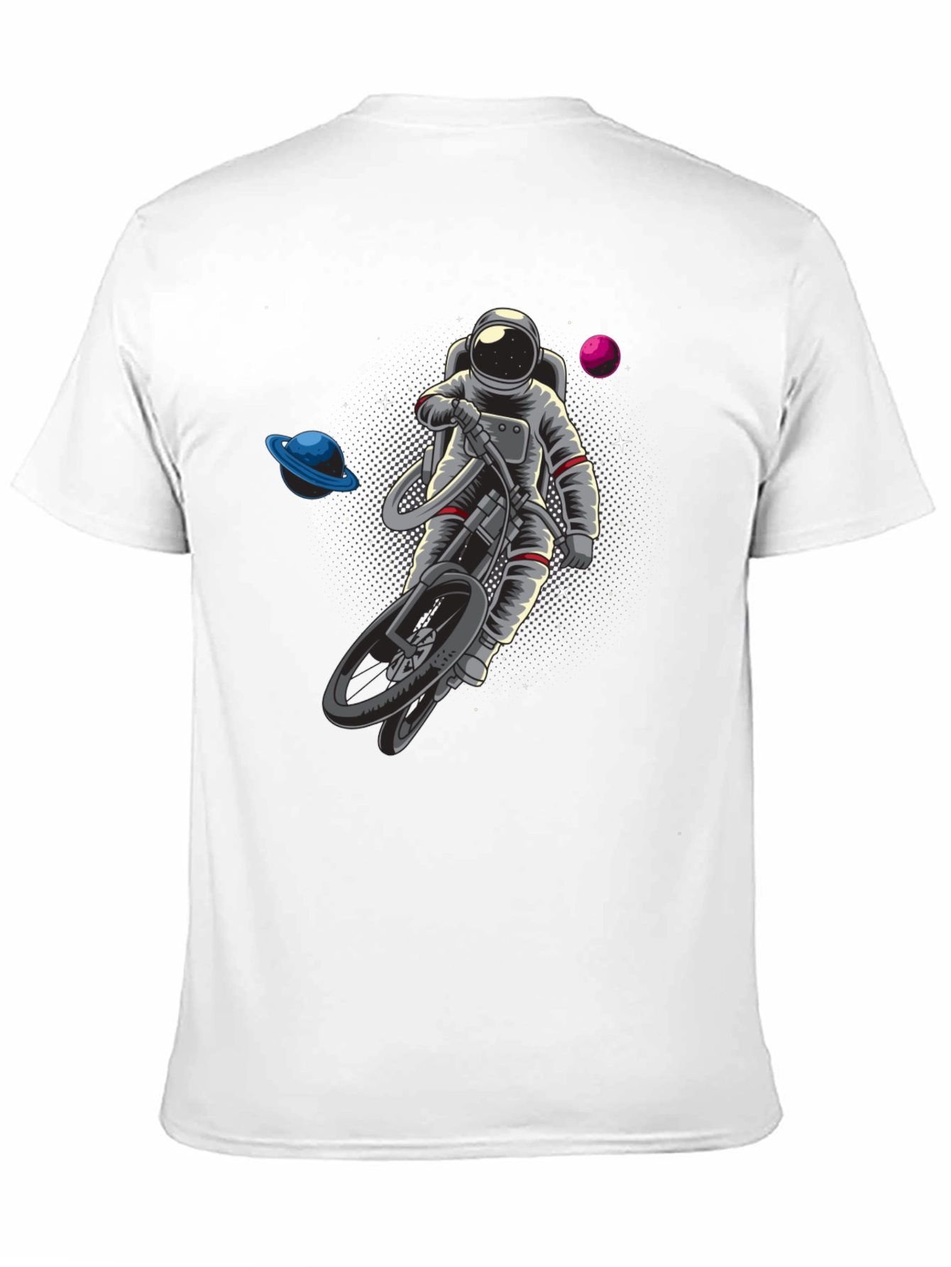 Astronaut Riding Bike in Space T-Shirt