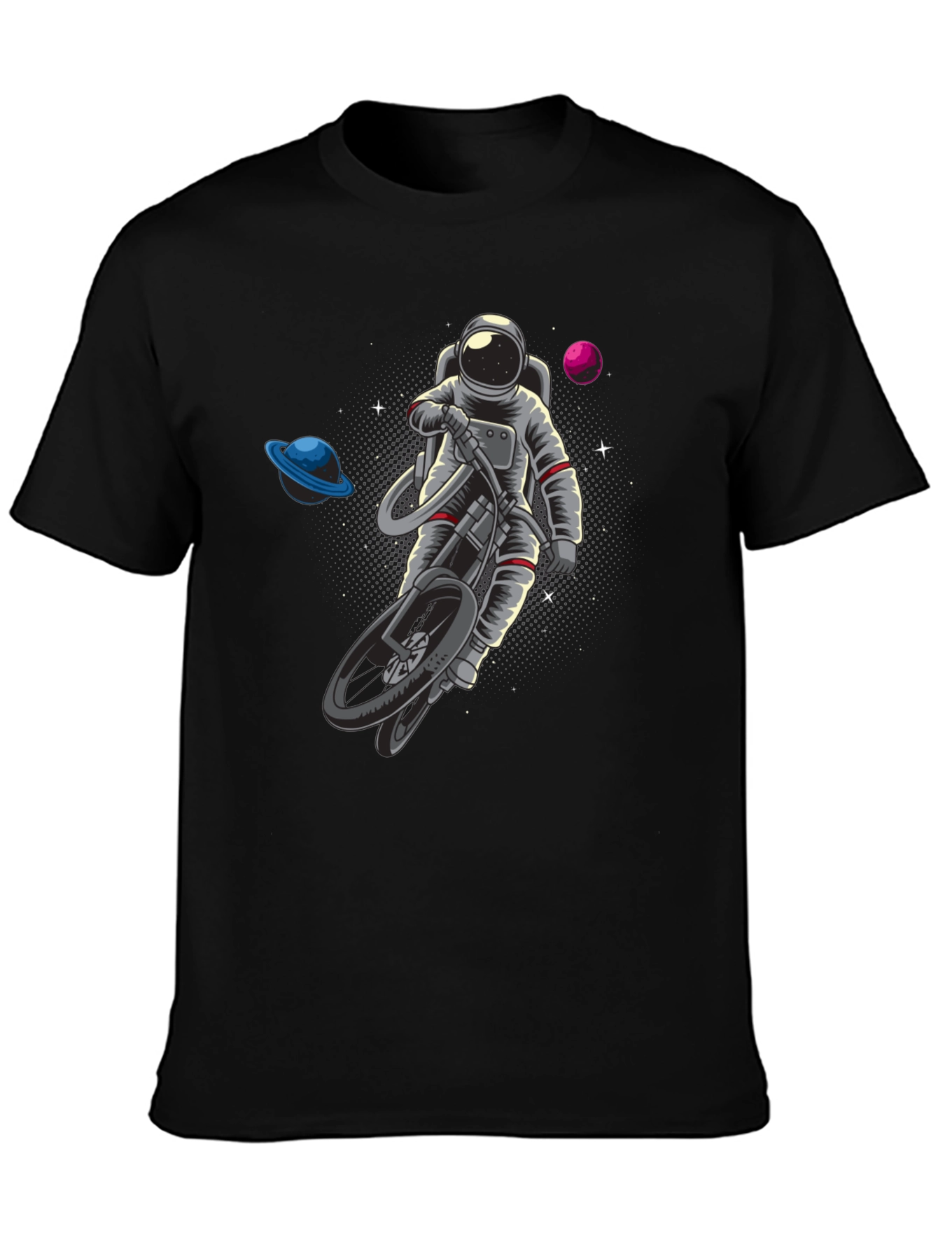 Astronaut Riding Bike in Space T-Shirt