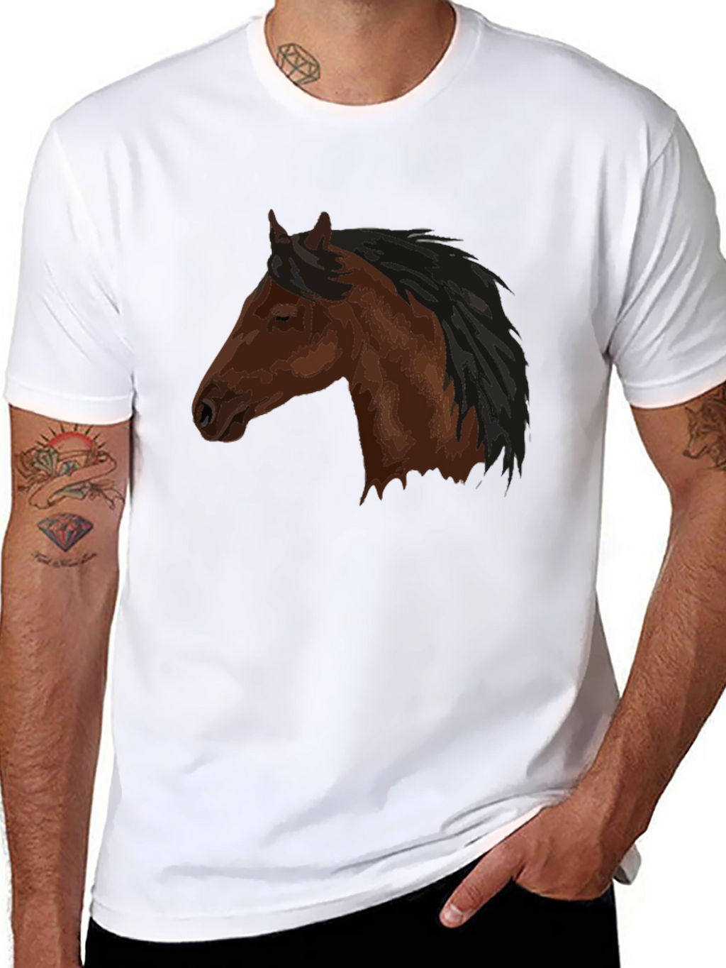 Horse Head Graphic Tee - Unisex Black Shirt