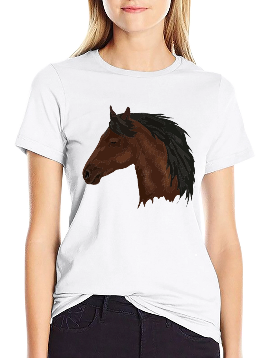 Horse Head Graphic Tee - Unisex Black Shirt