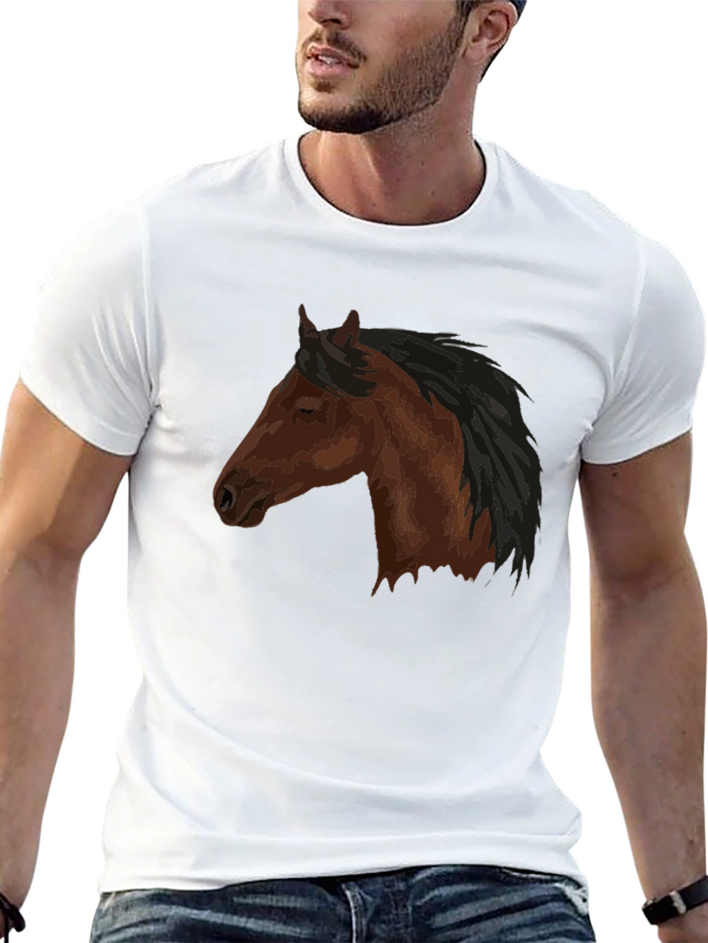 Horse Head Graphic Tee - Unisex Black Shirt