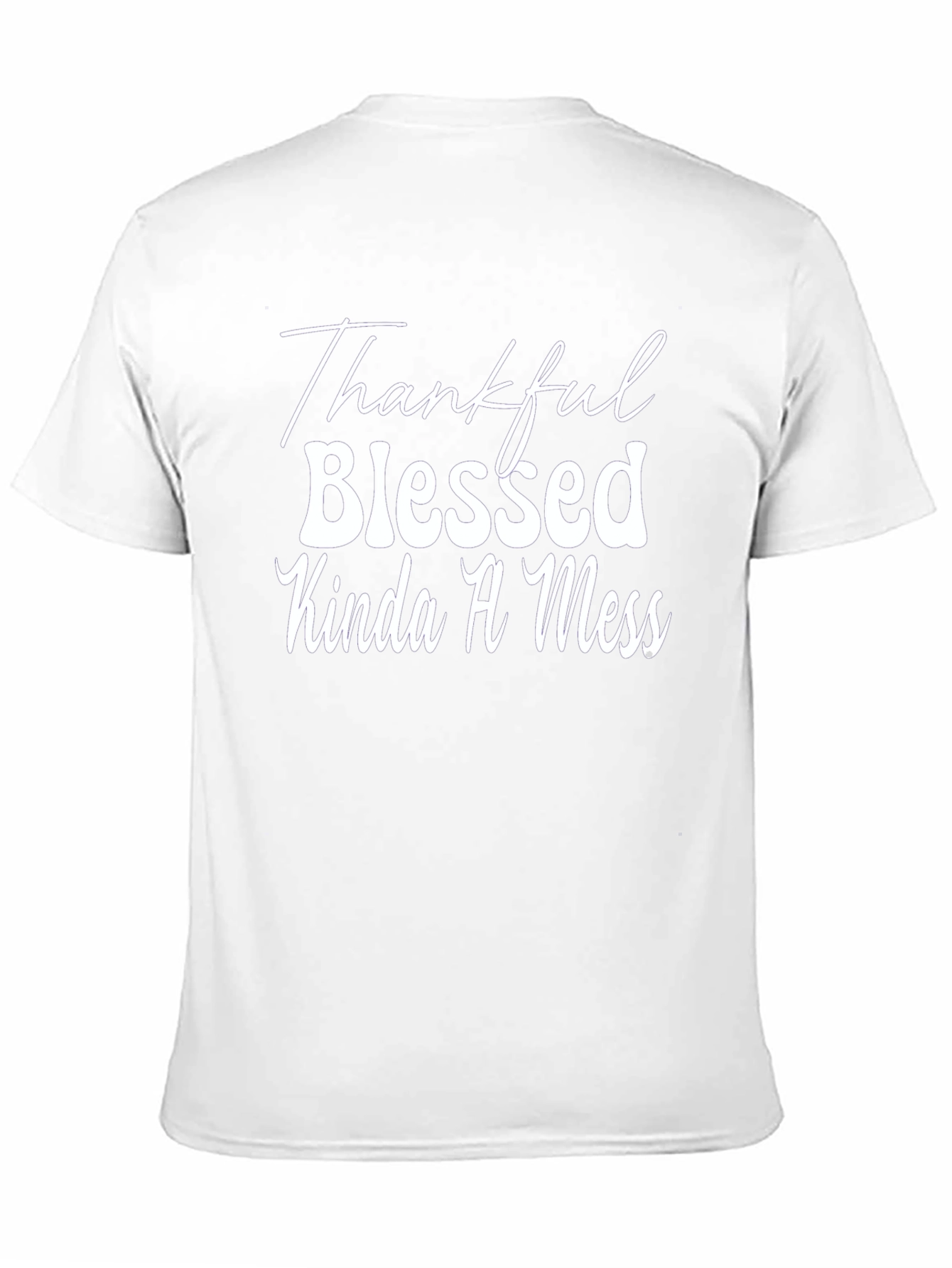 Thankful Blessed Kinda A Mess Black Tee