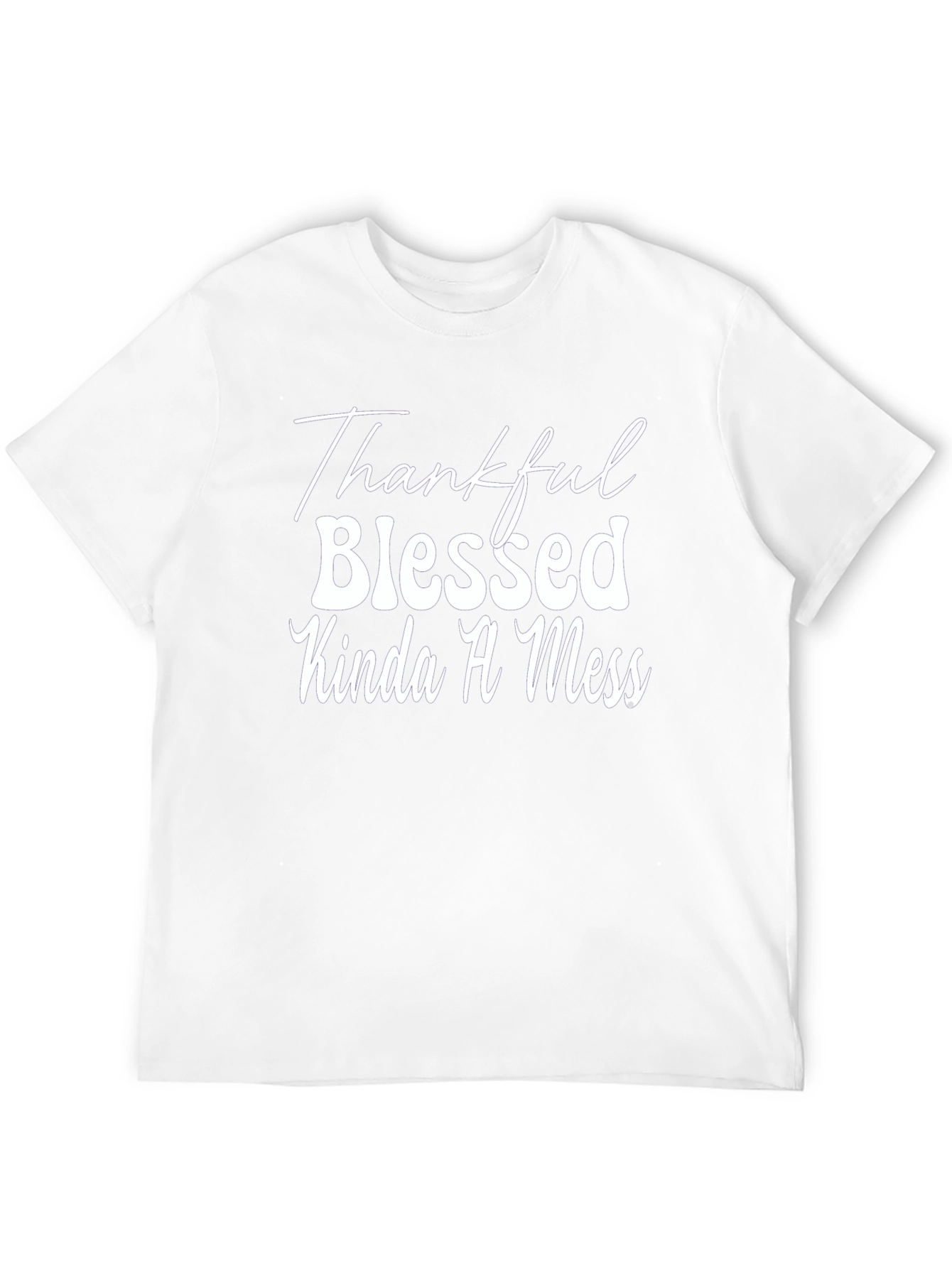 Thankful Blessed Kinda A Mess Black Tee
